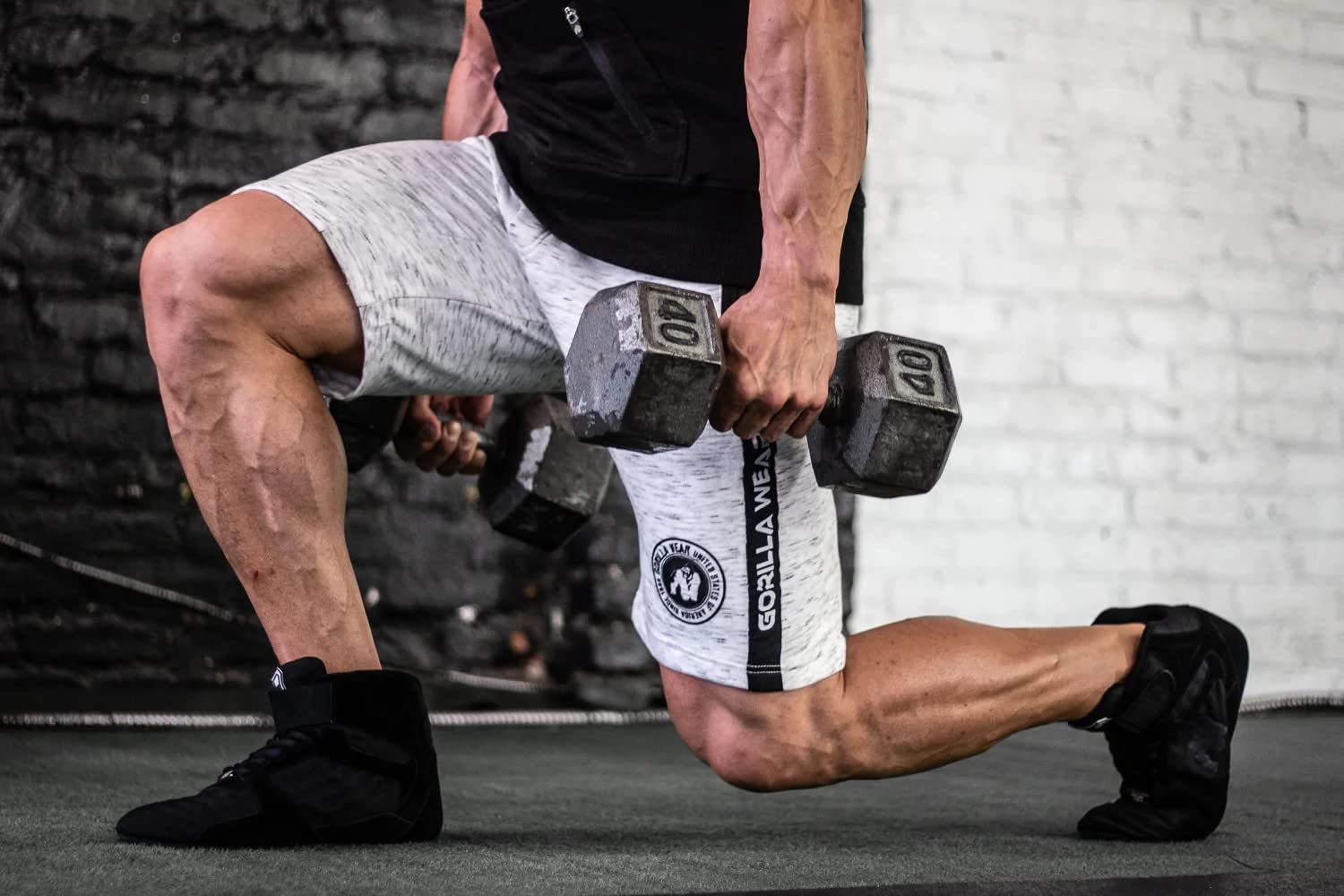 GORILLA WEAR Perry High Tops Pro Weightlifting Shoes for Squats, Deadlifts & Powerlifting - Men's & Women's Cross Training Gym Shoes in White - Perfect for Olympic Lifting, CrossFit & Strength Training Workouts