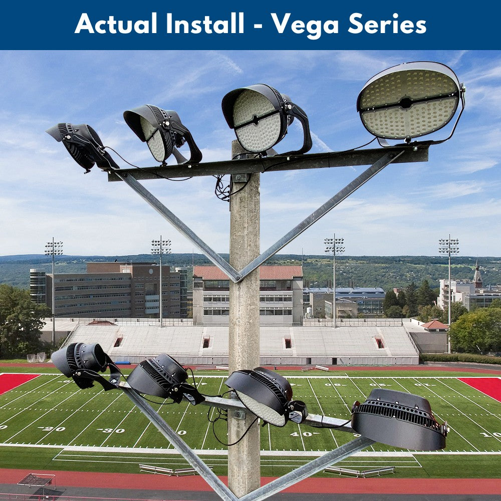 Konlite VEGA LED Sports Light - 505W 70,000 Lumens 5000K Daylight - 120-277V Wide Voltage - 4H4V Beam Angle - 1500W Metal Halide Equivalent - 10 Year Warranty - Perfect for Stadiums, Arenas, Tennis Courts & Outdoor Sports Lighting