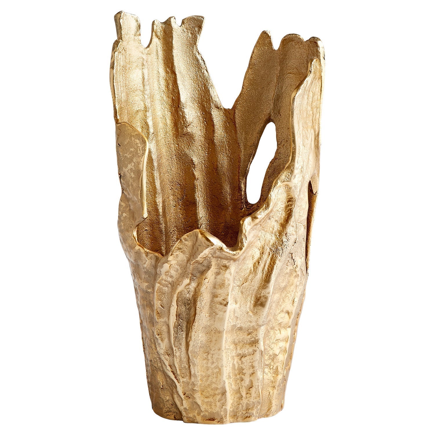 Cyan Design 11156 Pyroclastic Monochrome Vase - Gold Medium Size - Modern Home Decor for Living Room, Dining Table & Office Centerpiece