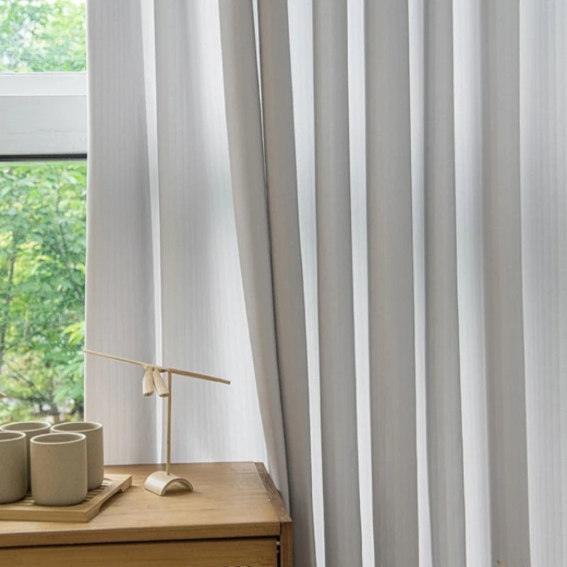 Anna White Polyester Blackout Curtains - Scratch Resistant & Light Filtering Custom Window Treatments for Living Room, Bedroom & Nursery