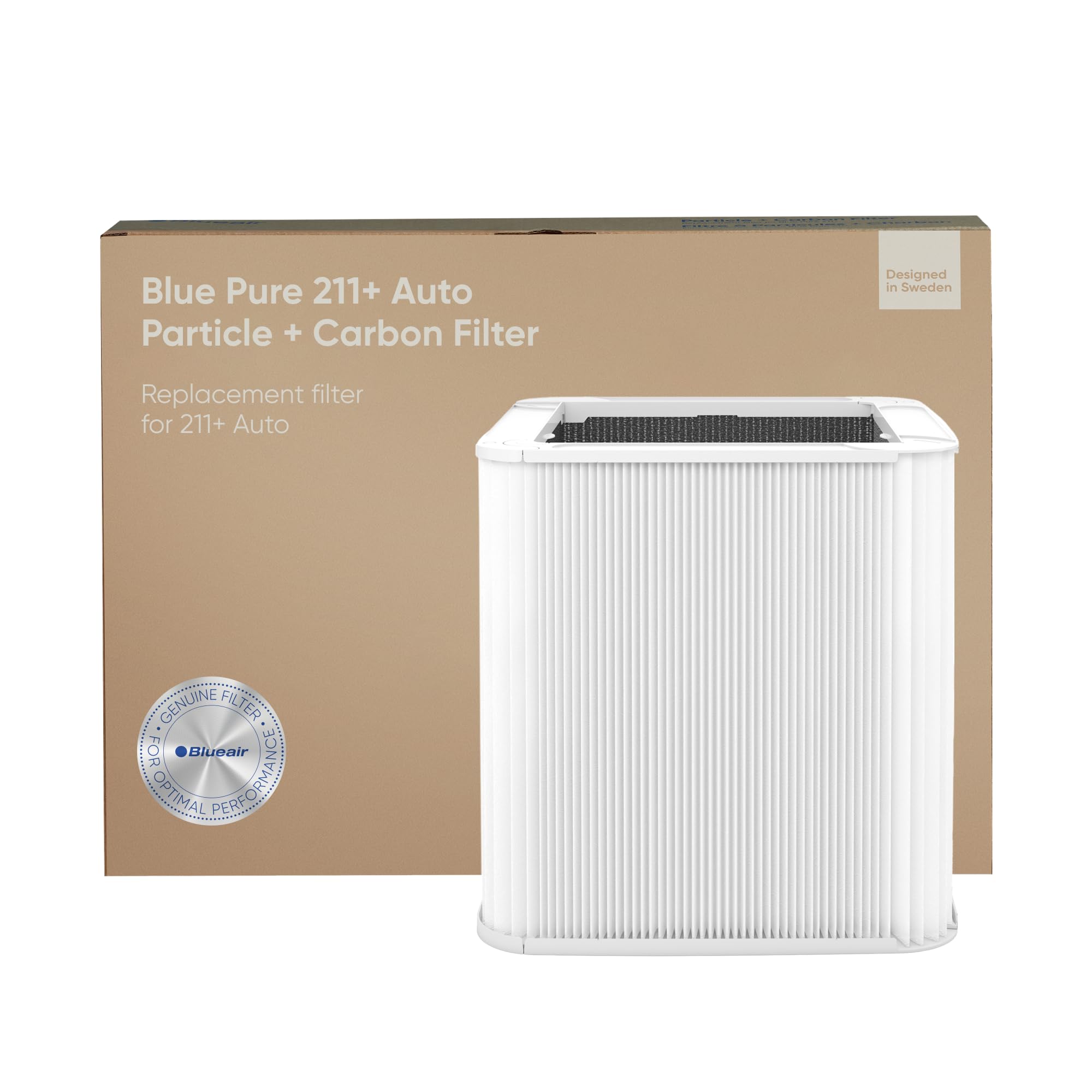 Blue Pure 211+ Auto Replacement Filter - HEPA & Carbon Air Filter Compatible with Blueair 211+ Auto Air Purifier - Removes Dust, Pollen, Pet Dander - Perfect for Home, Office, Nursery & Allergy Relief