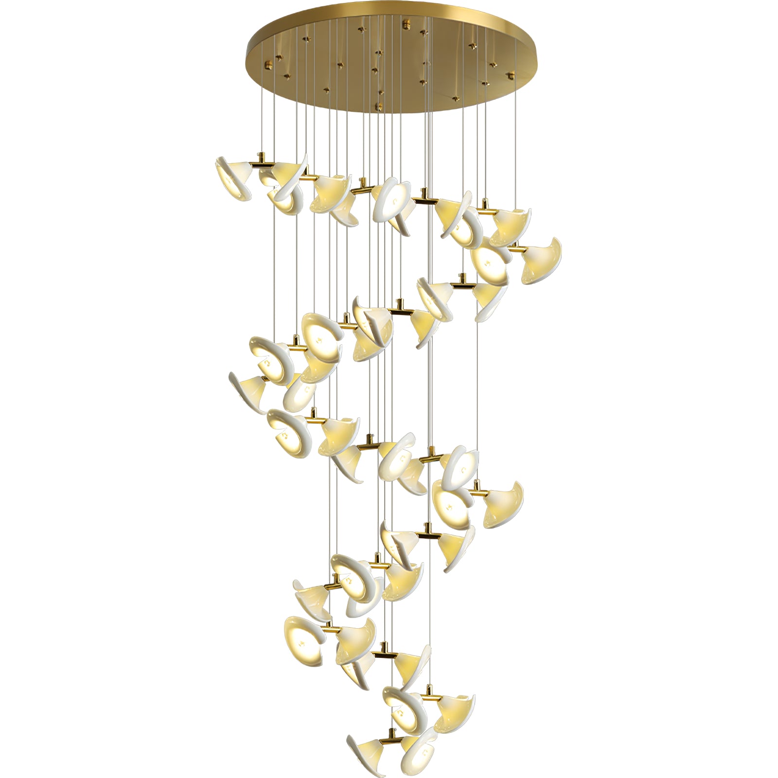 Elegant Blossom Double Horn Chandelier - Modern Crystal Ceiling Light Fixture for Dining Room & Living Room Decor