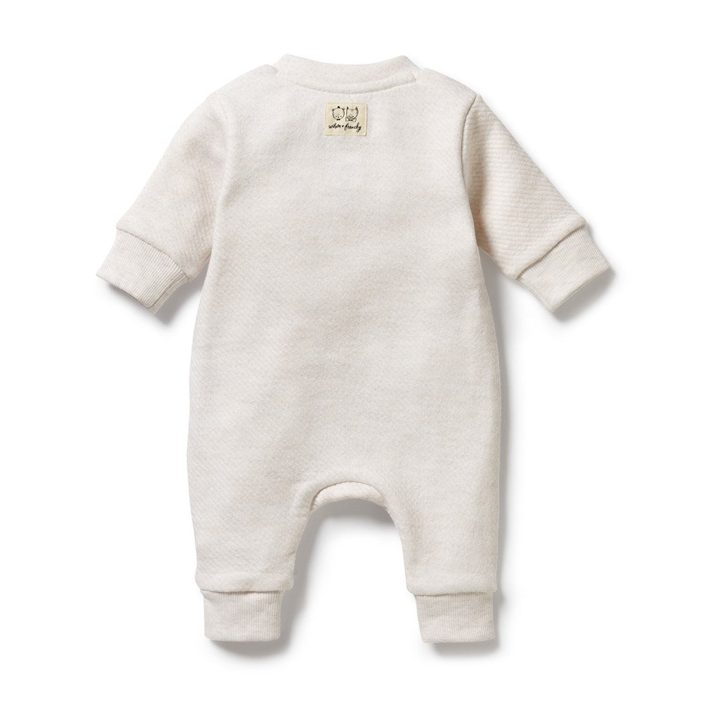 Organic Oatmeal Quilted Baby Growsuit - Soft & Comfortable Infant Sleepwear for Newborns & Toddlers - Perfect for Nursery, Bedtime & Playtime