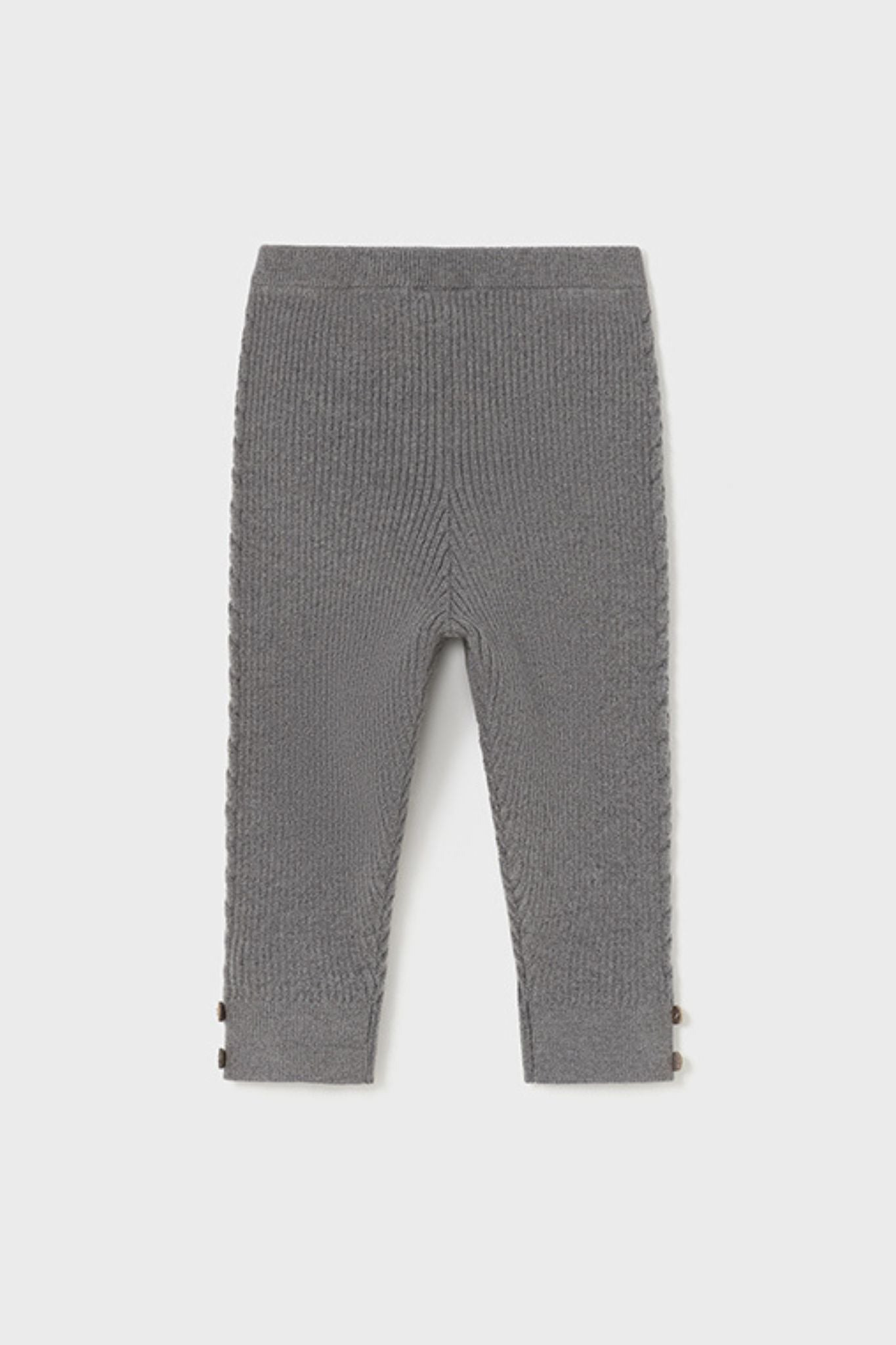 Soft Grey Ribbed Leggings for Baby Girls - Comfortable Stretchy Cotton Pants for Playtime & Everyday Wear