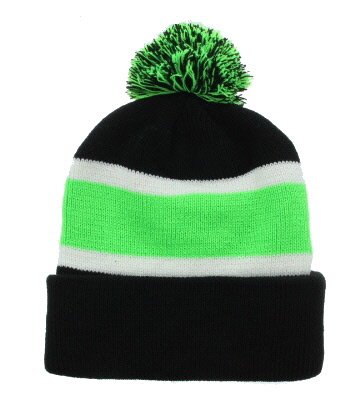 Milani Winter Stripe Thick Pom Beanie with Cuff Skull Cap Hat - Warm Knit Hat for Women & Men - Perfect for Skiing, Snowboarding & Cold Weather Activities