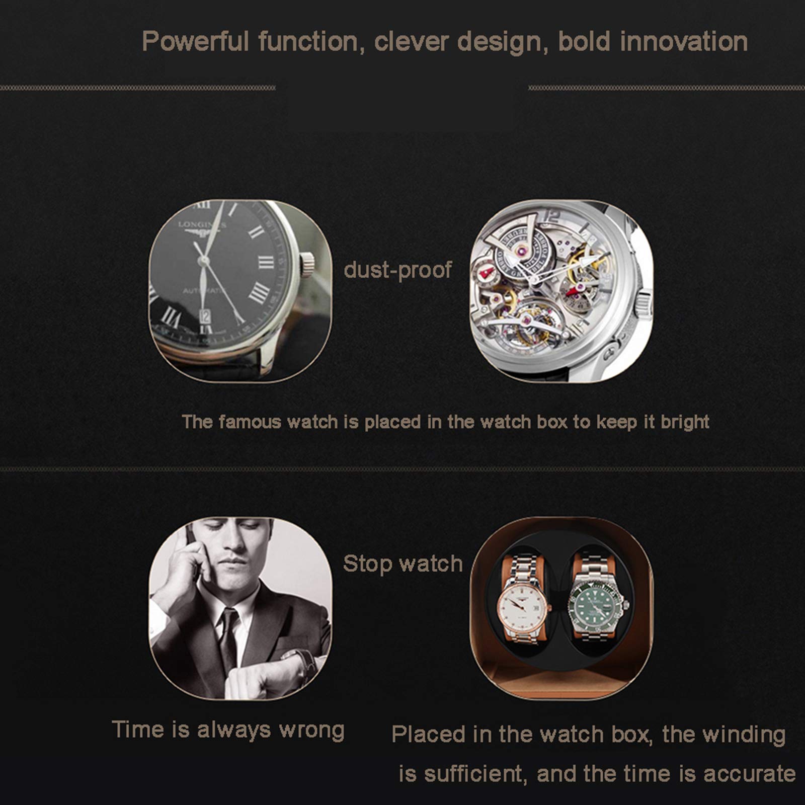 Automatic Watch Winder - Single Watch Winder Case with Quiet Motor, Battery or AC Powered, Dust-Proof Storage Box | Perfect for Watch Collectors & Luxury Timepiece Maintenance at Home or Office