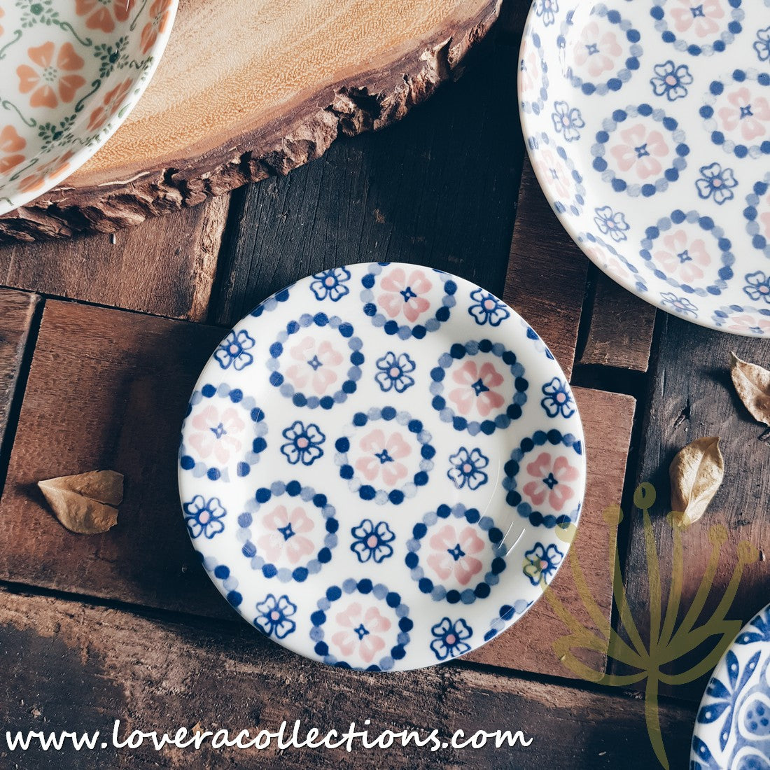 **50% Off + Buy 1 Get 1 Free - Awasaka Japan Floral Print Condiment Dishes & Dessert Plates Set - Perfect for Sushi, Salads, and Party Serving**