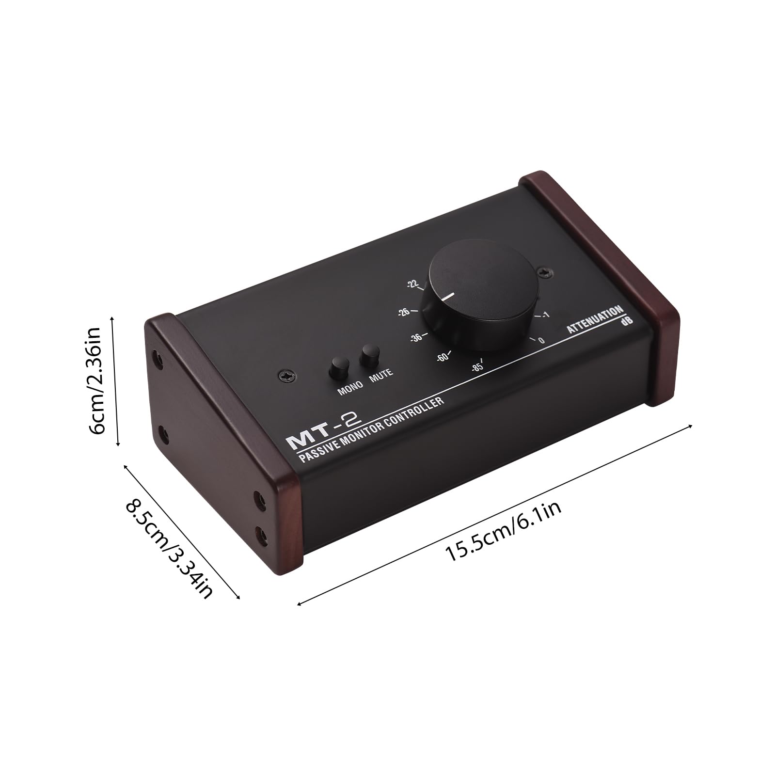 Professional Passive Monitor Controller with XLR & 3.5mm Inputs/Outputs - Attenuation Control & Mute Function for Studio Audio Equipment | Perfect for Home Recording, Mixing, and Mastering