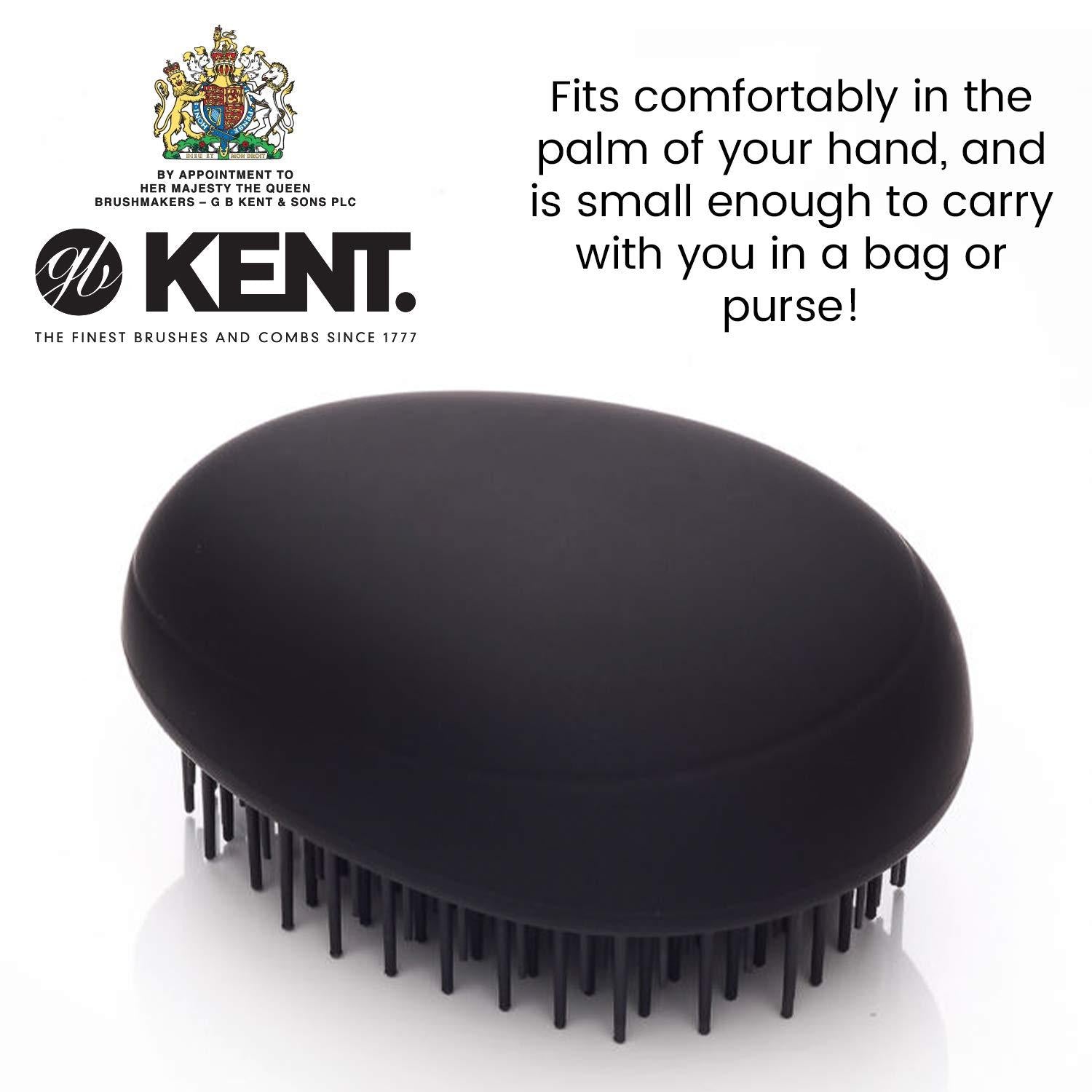 Kent Pebble Detangling Hair Brush - Matt Black for Smooth & Tangle-Free Hair - Perfect for Wet & Dry Hair, Styling & Gentle Detangling