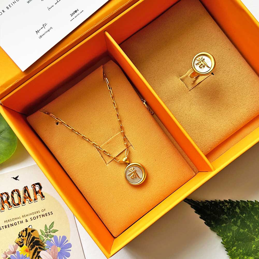 Elegant Mother's Necklace and Ring Set with Genuine Mother of Pearl - Perfect Gift for Mom, Birthday, Anniversary & Mother's Day