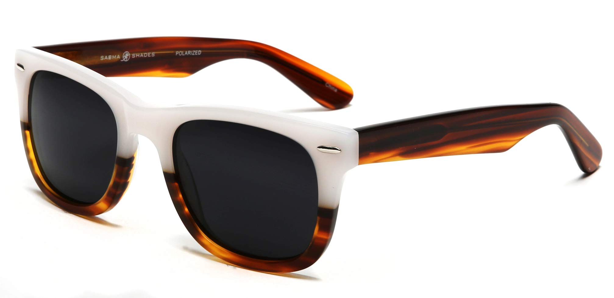 Polarized Horned Rim Verona Sunglasses for Men & Women – Retro Vintage Style UV Protection – Perfect for Driving, Beach & Outdoor Activities