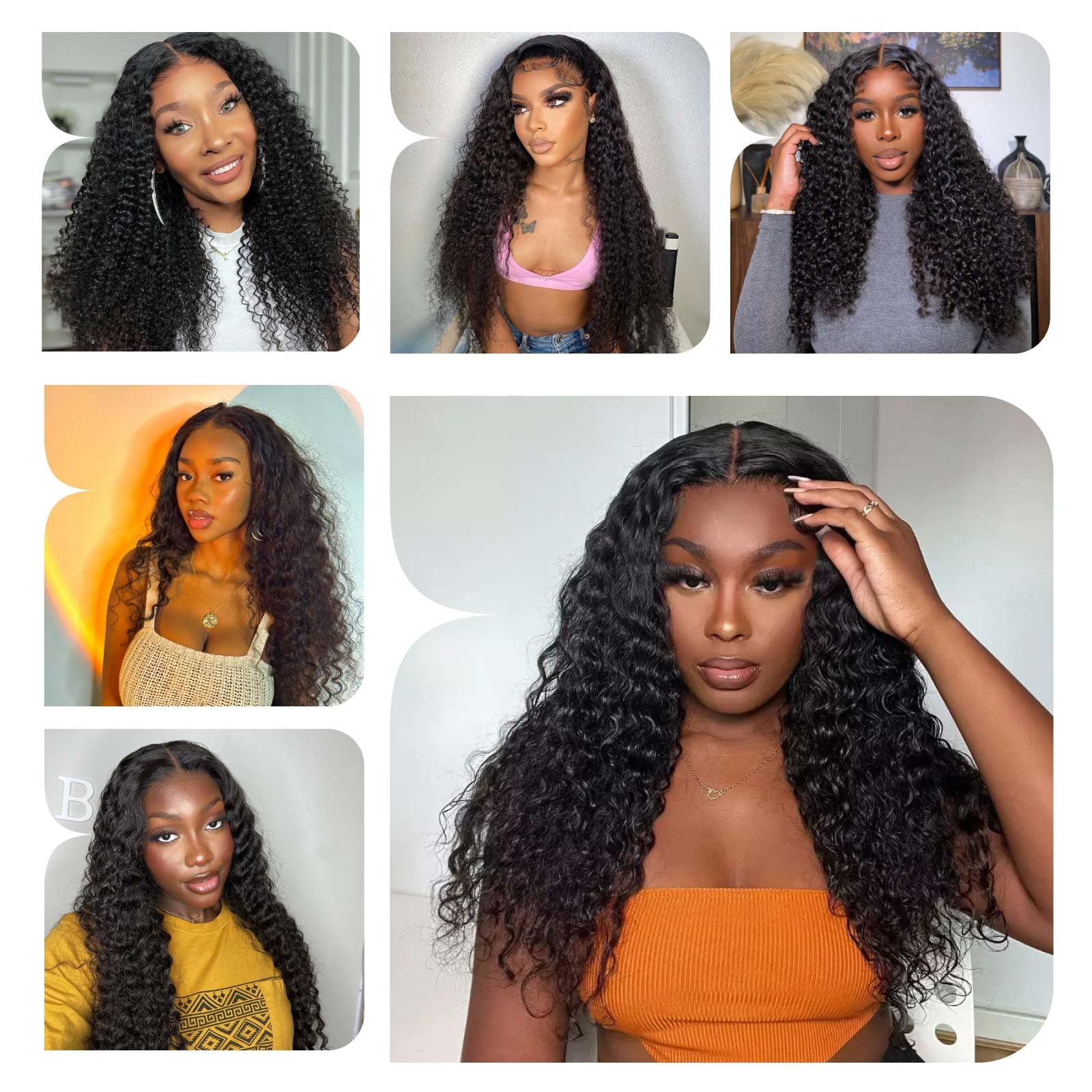 13x4 Deep Wave Lace Front Wigs Human Hair 180% Density | Pre Plucked HD Lace Curly Wigs for Black Women | Wet & Wavy Human Hair Frontal Wig with Baby Hair | Perfect for Daily Wear, Parties & Special Occasions