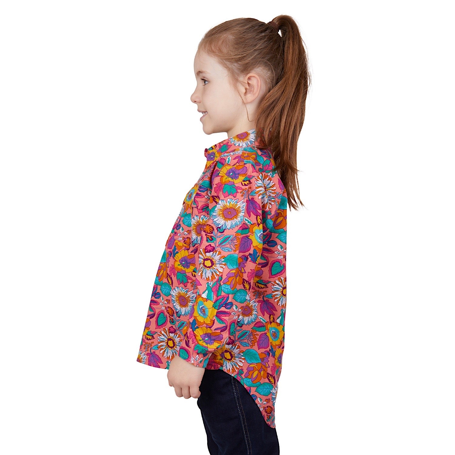 Hard Slog Kids Susie 1/2 Placket Long Sleeve Shirt for Boys & Girls - Soft Cotton Casual Top for School, Playdates & Everyday Wear