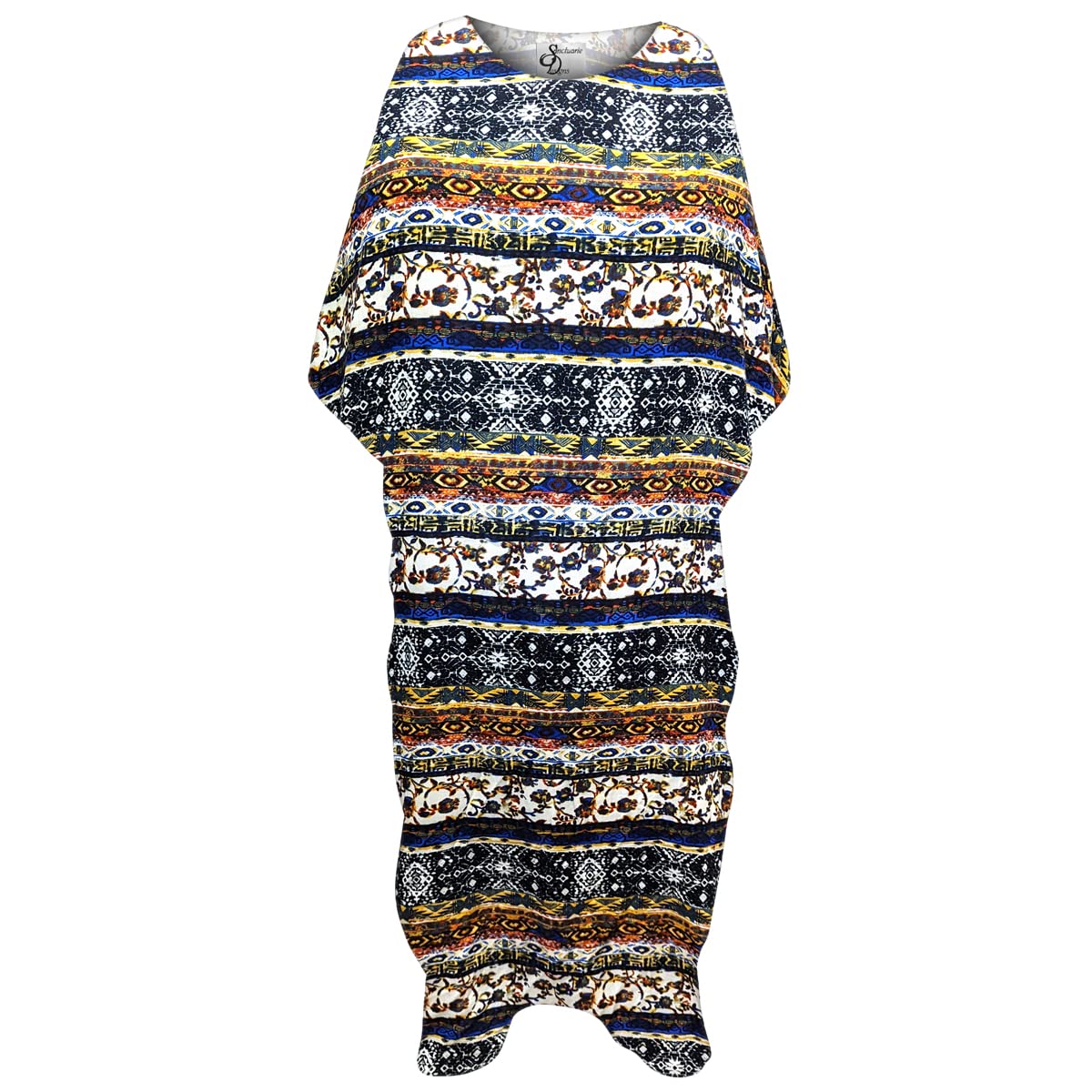 Sanctuarie Designs Plus Size Desert Oasis Print Caftan Long Dress - Flowy Maxi Dress for Women, Beach Cover Up, Resort Wear, Summer Vacation Outfit