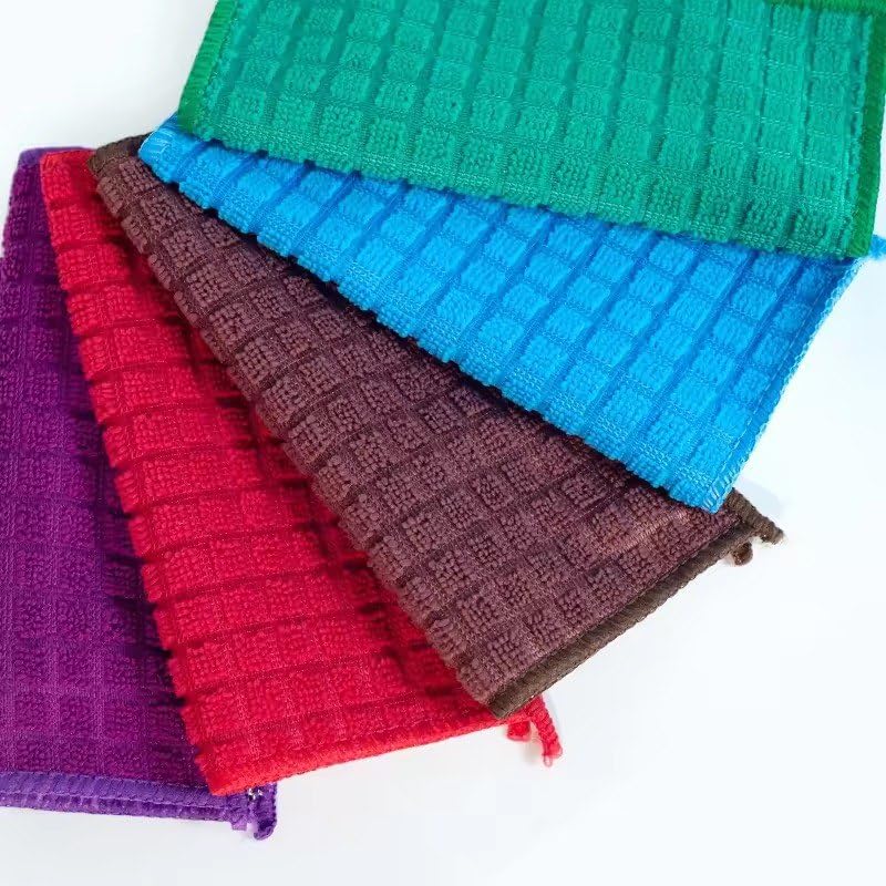 GOYKA 2-Pack Multipurpose Microfiber Dish Cloths - Double-Sided Non-Scratch Kitchen Cleaning Rags for Stainless Steel, Dishes & Countertops - Dishwasher Safe - Perfect for Washing Dishes, Cleaning Appliances & Polishing Surfaces