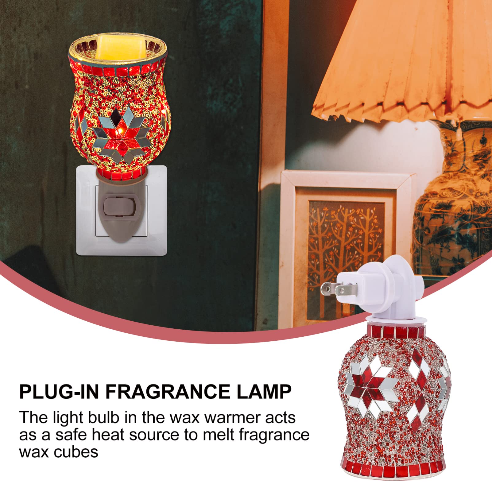 Uonlytech Electric Wax Melt Warmer - Mosaic Snowflake Night Light & Essential Oil Diffuser with US Plug - Perfect for Aromatherapy, Home Decor, and Relaxation
