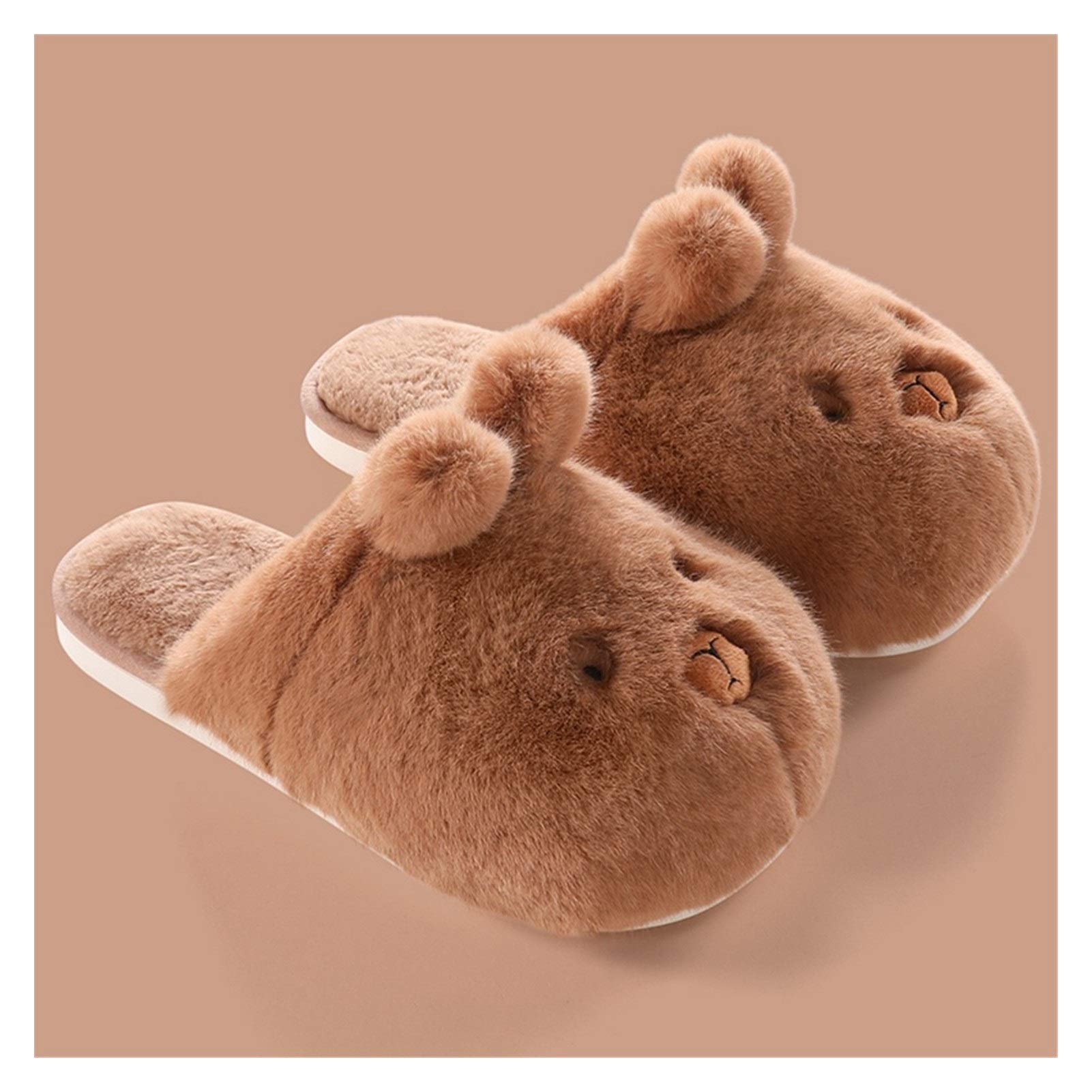 Fluffy Memory Foam House Slippers for Women & Men - Soft Rabbit Plush Indoor/Outdoor Comfort Slippers - Perfect for Bedroom, Lounge & Casual Wear