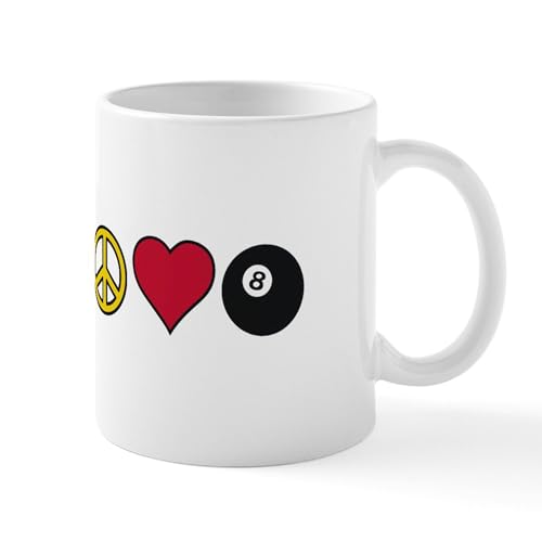 White - Peace Heart Billiards Mugs