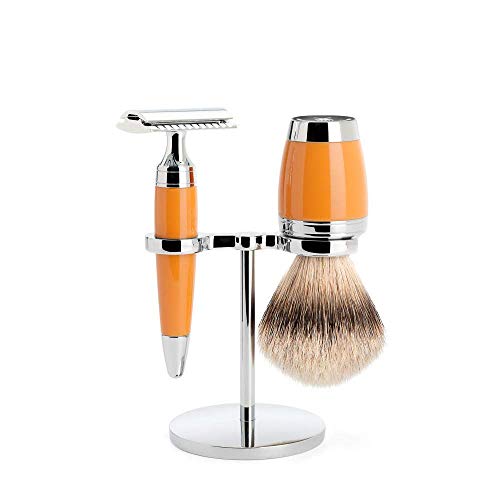 Premium MÜHLE STYLO 3-Piece Silvertip Badger Safety Razor Set - Luxury Wet Shaving Kit for Men - Perfect for Gifts, Travel & Home Grooming Rituals