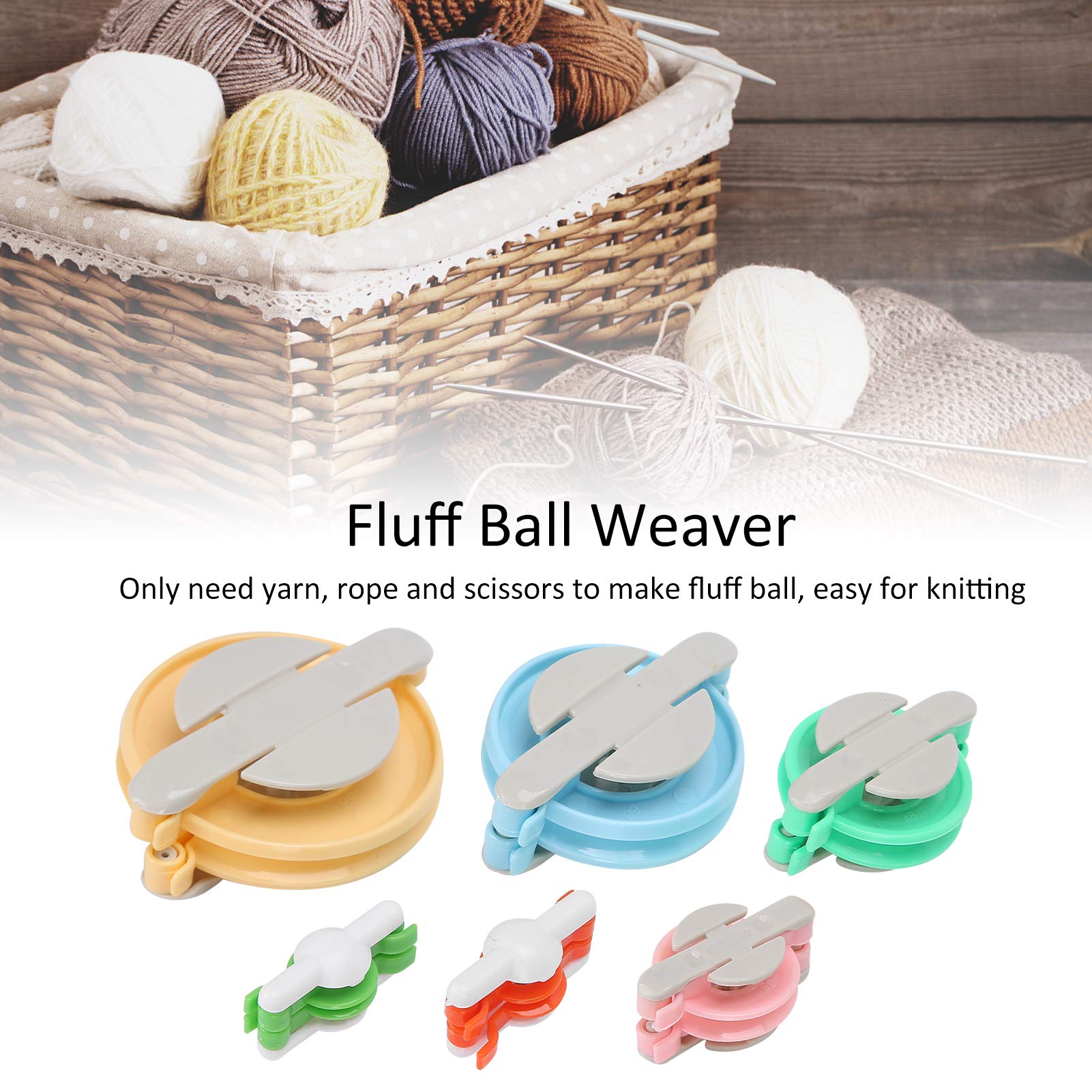 GLOGLOW 6Pcs Pom Pom Maker Kit - DIY Fluffy Yarn Ball Weaver Tool for Knitting, Crochet & Craft Projects - Perfect for Adults & Kids (Great for Scarf, Hat & Home Decor Accessories)