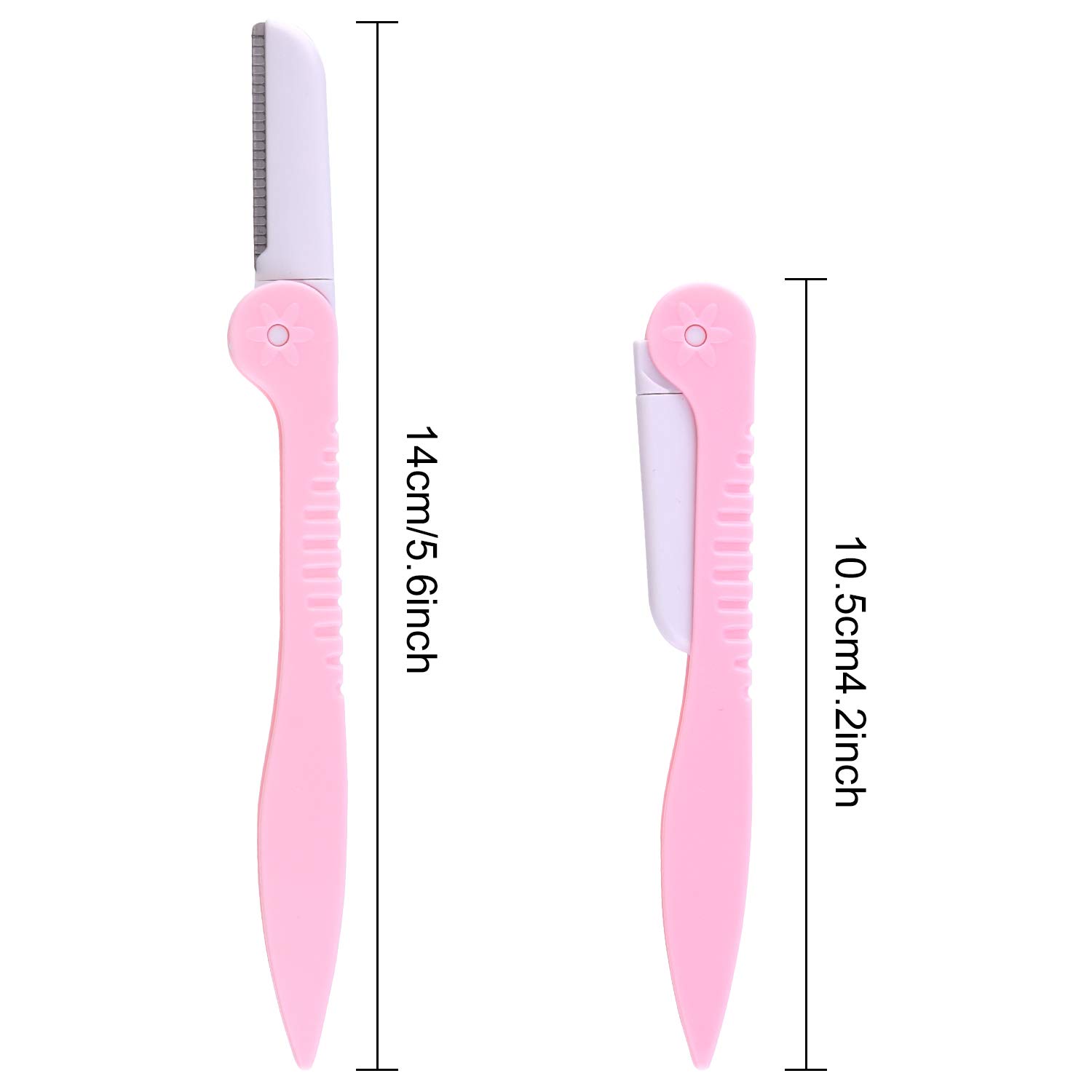 FEPITO 10-Pack Eyebrow Razors for Women & Men - 5 Foldable & 5 Unfoldable Eyebrow Trimmers - Facial Hair Remover for Precise Shaping & Grooming - Perfect for Eyebrows, Upper Lip, Chin & Peach Fuzz Removal at Home or Travel
