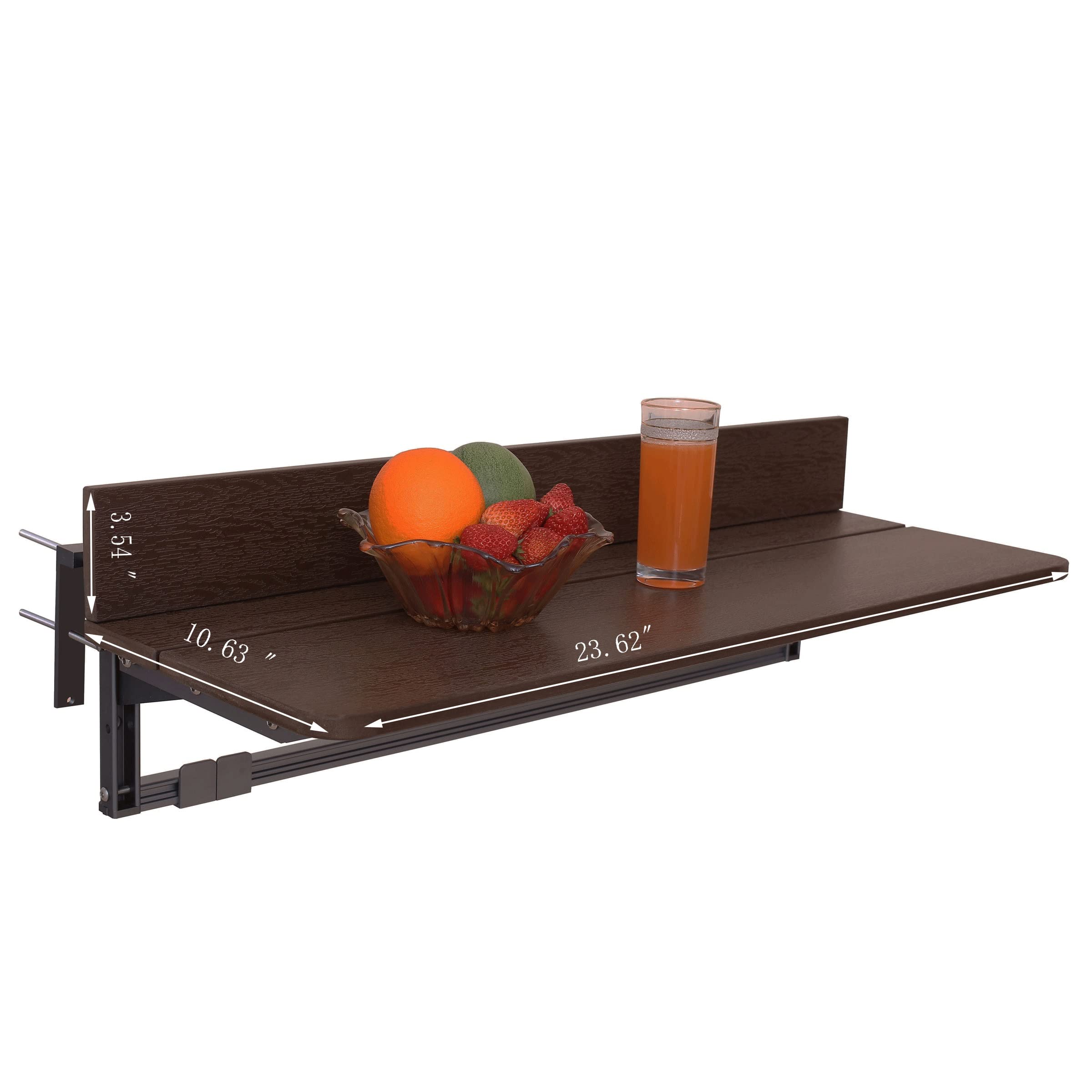 Adjustable Height Folding Balcony Table for Railing - Outdoor Deck Rail Hanging Bar Desk with Space-Saving Design - Perfect for Patio, Garden, and Small Apartment Relaxation