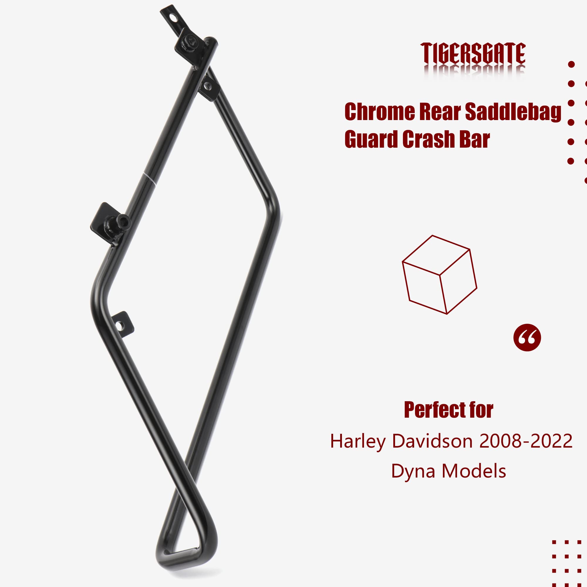 Gloss Black Hard Saddlebag Conversion Bracket for 2008-2017 Harley Dyna Models - Perfect for Touring, Storage & Custom Motorcycle Upgrades
