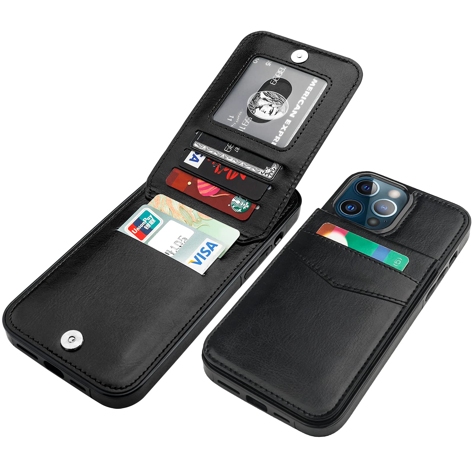Premium Leather Magnetic Wallet Case for iPhone 13 Pro Max 6.7