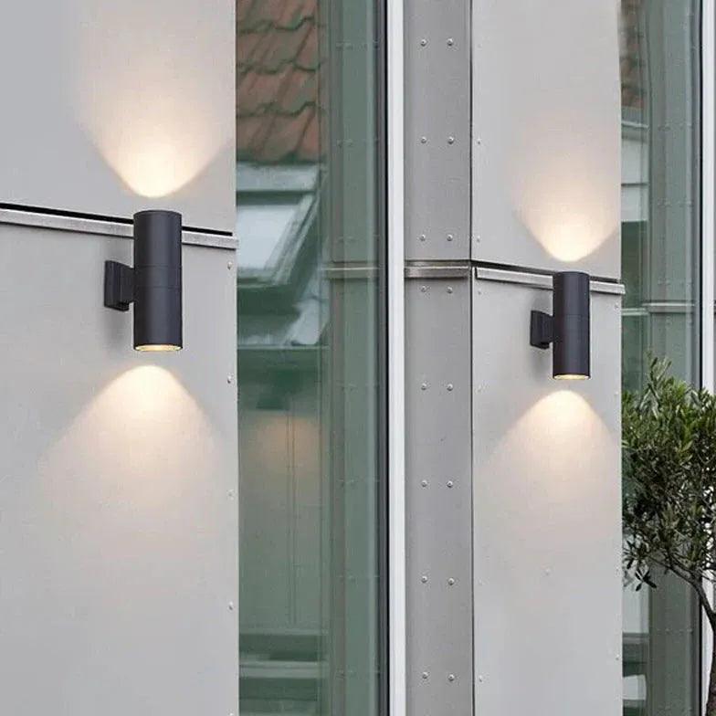 Black Up and Down Outdoor Wall Lights - Modern Exterior Sconce for Patio, Garden, and Porch Lighting
