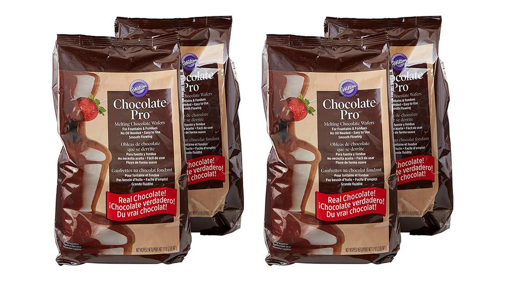 Wilton Chocolate Pro Fountain Fondue Chocolate - 2 lbs (4 Bags) - Perfect for Parties, Weddings & Dessert Buffets