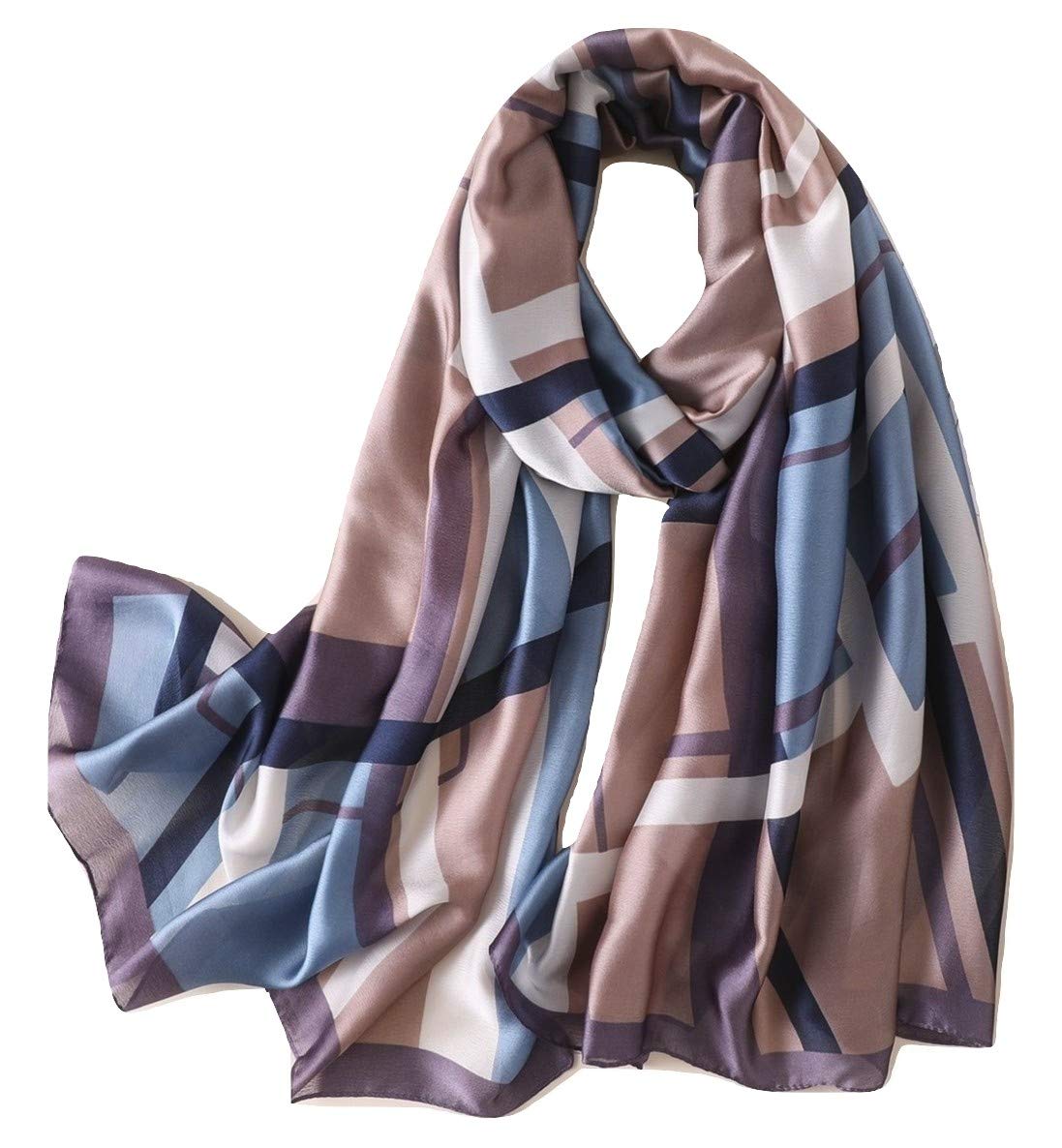 Shanlin Silk Feel Long Satin Scarf for Women - Elegant Patterned & Solid Color Fashion Accessories in Gift Box | Perfect for Office, Party & Special Occasions