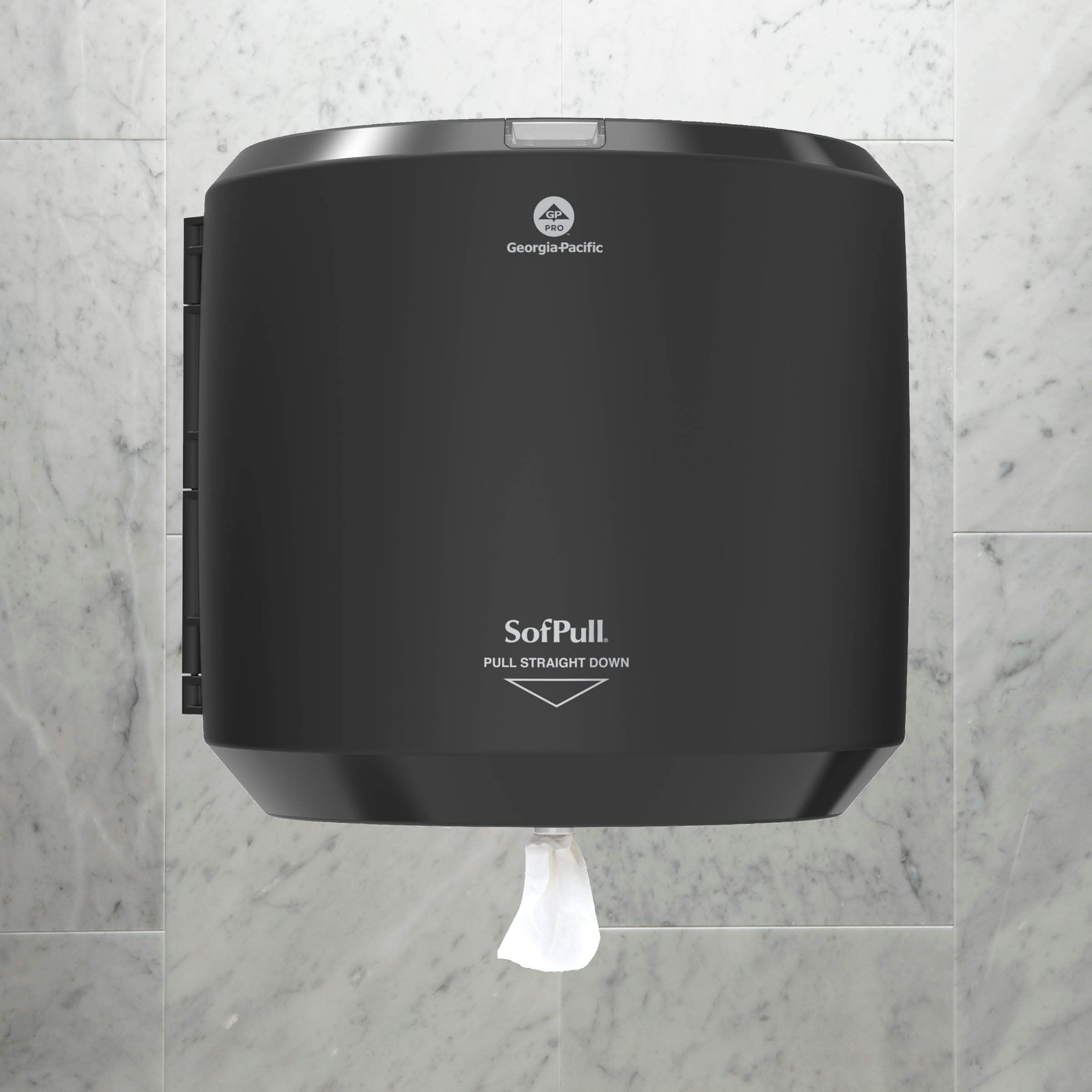 SOFPULL® Large High-Capacity Centerpull Paper Towel Dispenser by GP PRO (Georgia-Pacific) - Black, 1 Dispenser - Ideal for Restaurants, Offices & Commercial Kitchens