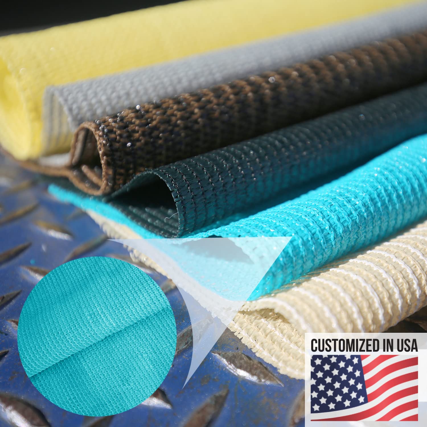 E&K Sunrise 6' x 201' Sun Shade Fabric Roll - UV Resistant Outdoor Shade Cloth for Pergola, Backyard, Garden, Patio, Deck & Greenhouse - Turquoise Color - Perfect for Sun Protection & Temperature Control