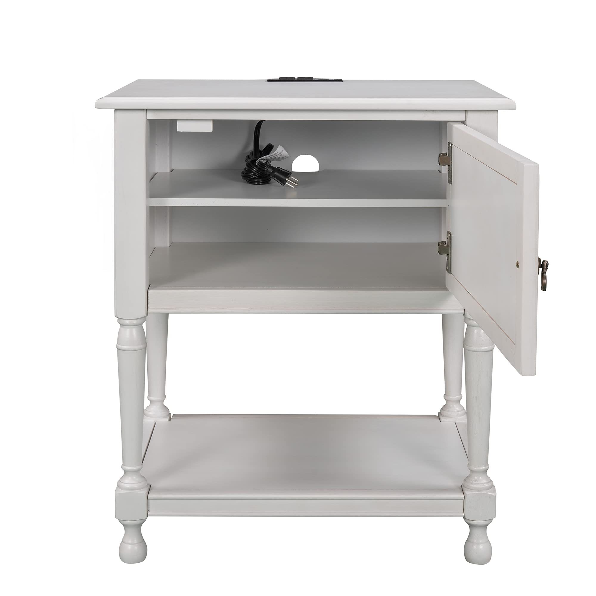 Mid Century Modern Nightstand - White Wood Bedside Table with Storage Drawer & Shelf for Bedroom - Compact End Table for Small Spaces, Apartment Living & Guest Rooms