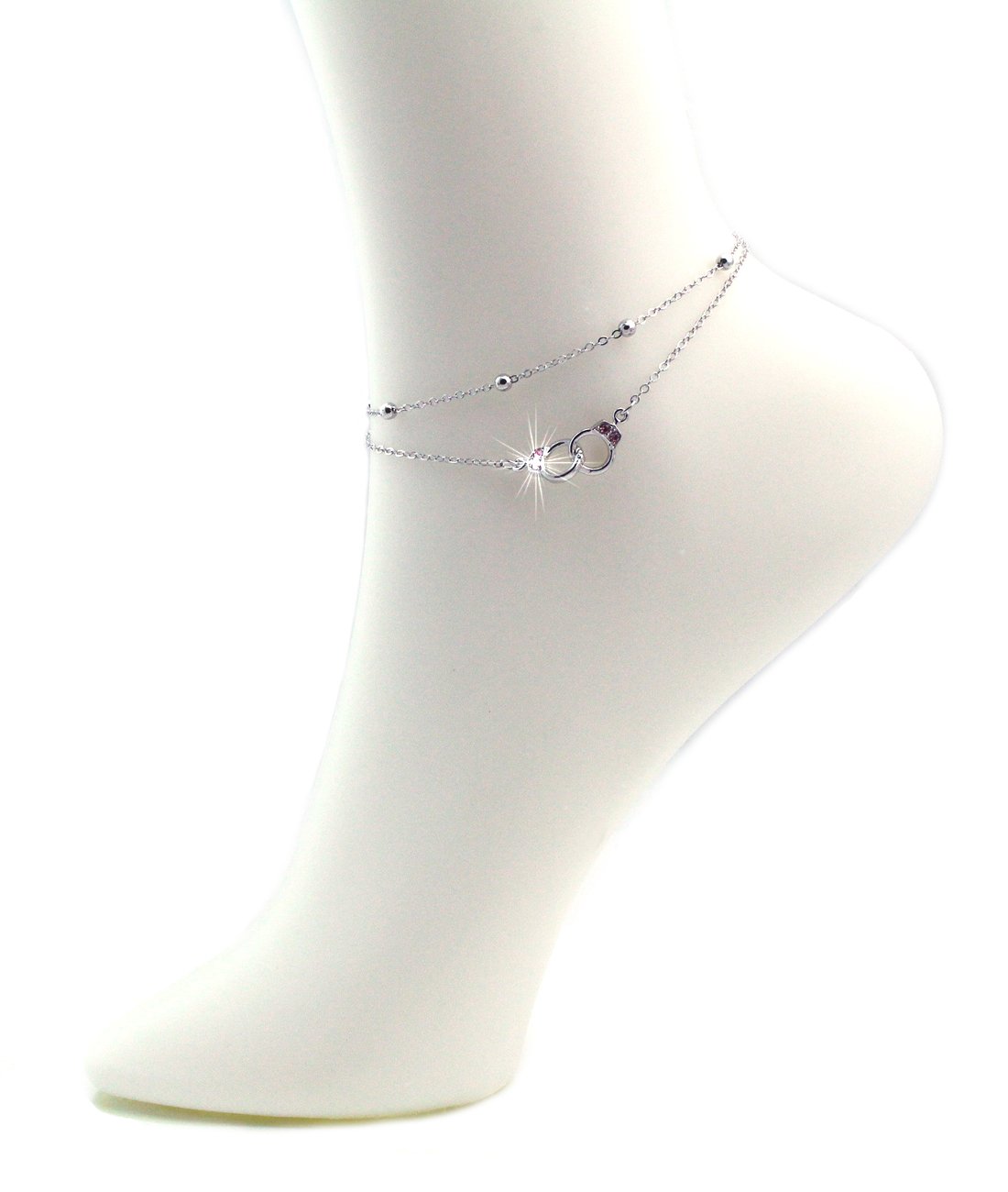 Sexy Beaded Ankle Bracelet for Women - Handcuff Style Adjustable Chain Foot Jewelry - Perfect for Beach, Parties & Boho Fashion