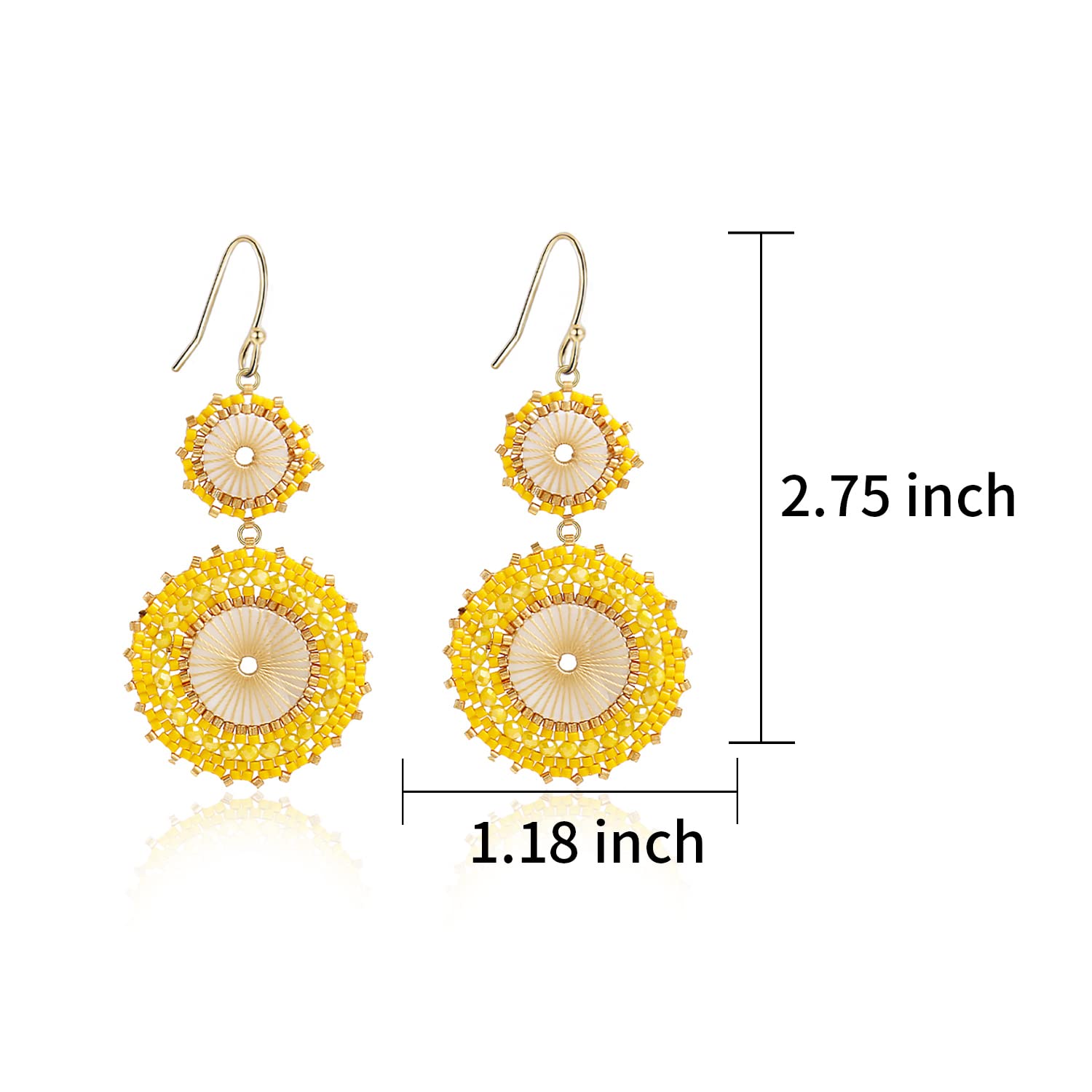 Handmade Bohemian Seed Bead Dangle Earrings for Women | Circle Beaded Drop Earrings | Fashion Jewelry for Casual Wear, Parties & Festivals