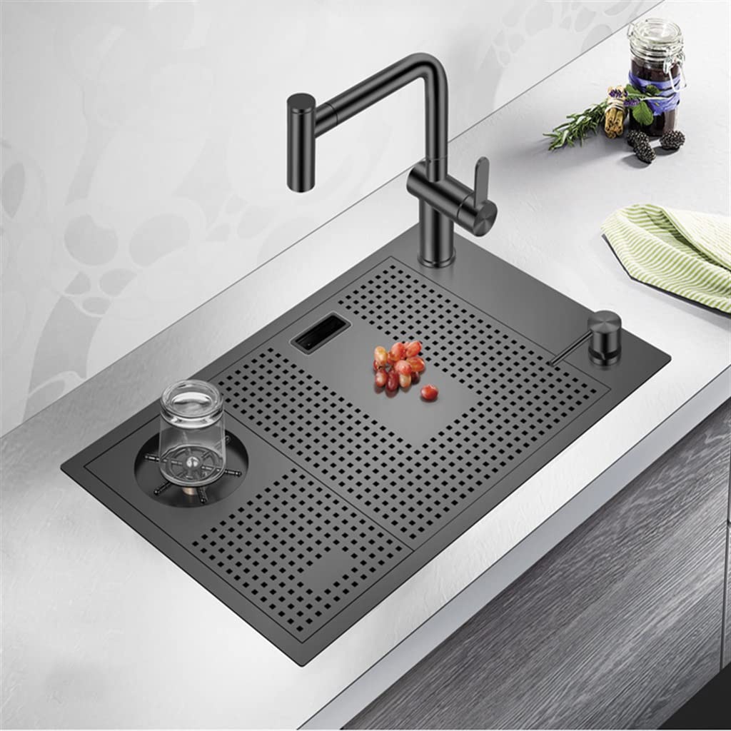 Black King Kong Cup Washer - Compact Single Bowl Kitchen Sink for Small Apartments & Bars | Perfect for Tiny Homes, Studio Kitchens & Wet Bars