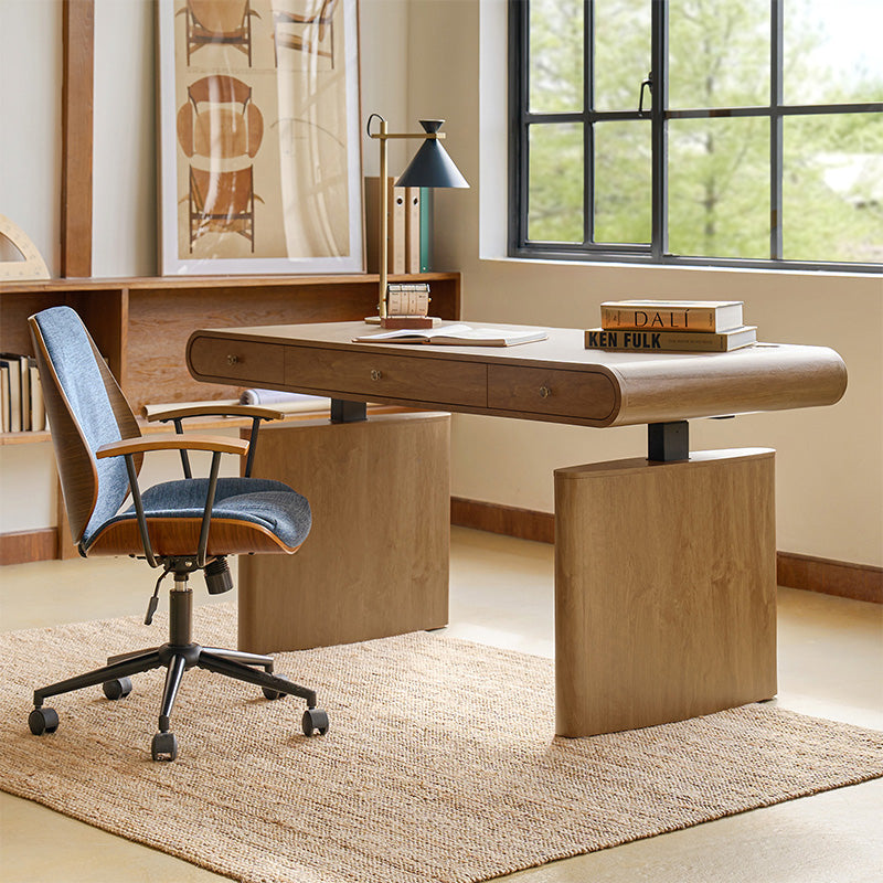 Louise Mid Century Modern Electric Height Adjustable Standing Desk with Wireless Charging - Perfect for Home Office, Gaming & Workspace Ergonomics