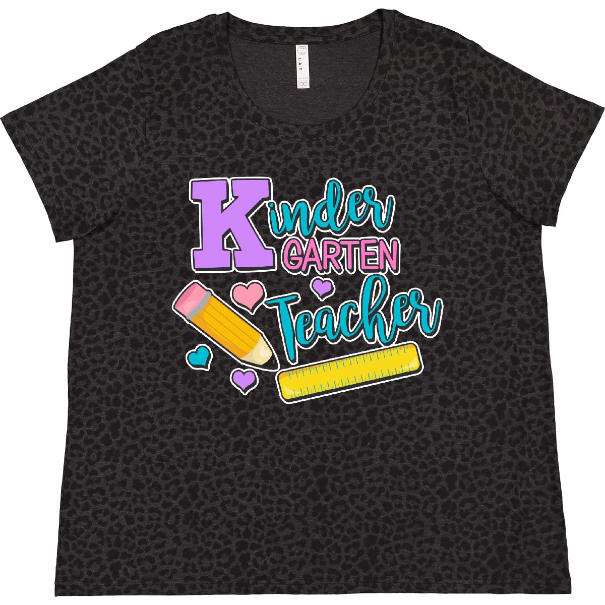 Kindergarten Teacher with Pencil and Ruler Women's Plus Size T-Shirt - Cute Teacher Appreciation Gift for Preschool Educators, Back to School Outfit