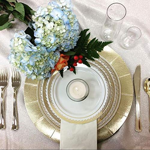 Luxury Cream and Gold 9-Inch Dinner Plates - Elegant Prestige Collection (Set of 10) for Wedding, Anniversary, and Formal Dining Events