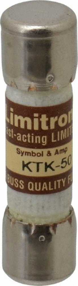 Cooper Bussmann KTK-50 Limitron Fast Acting Fuse 50A 250V - High Performance Circuit Protection for Industrial Equipment, Power Supplies & Electrical Panels | Perfect for HVAC Systems, Motor Controls & Heavy Duty Applications