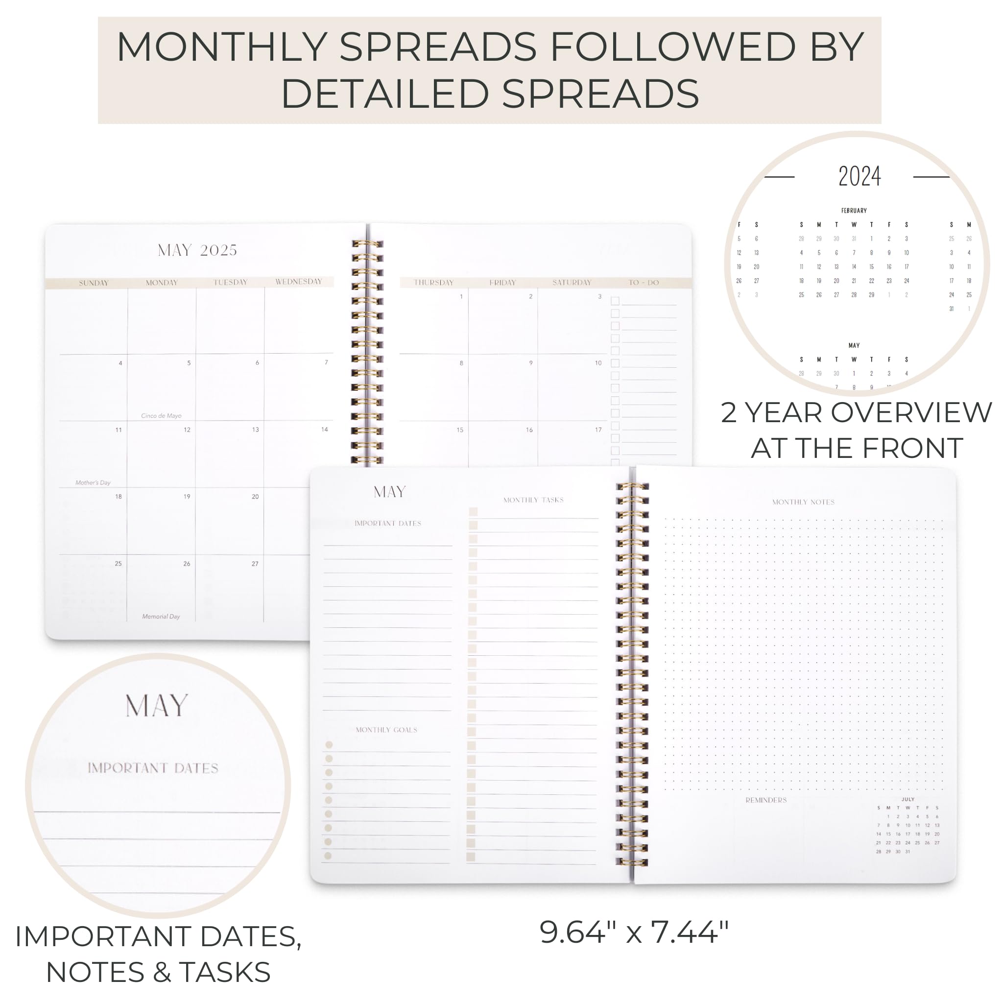 2025 Monthly Planner & Calendar Book - Productivity Organizer with To-Do Lists for Effective Task Management - Perfect for Work, School & Personal Goals (Dec 2025)