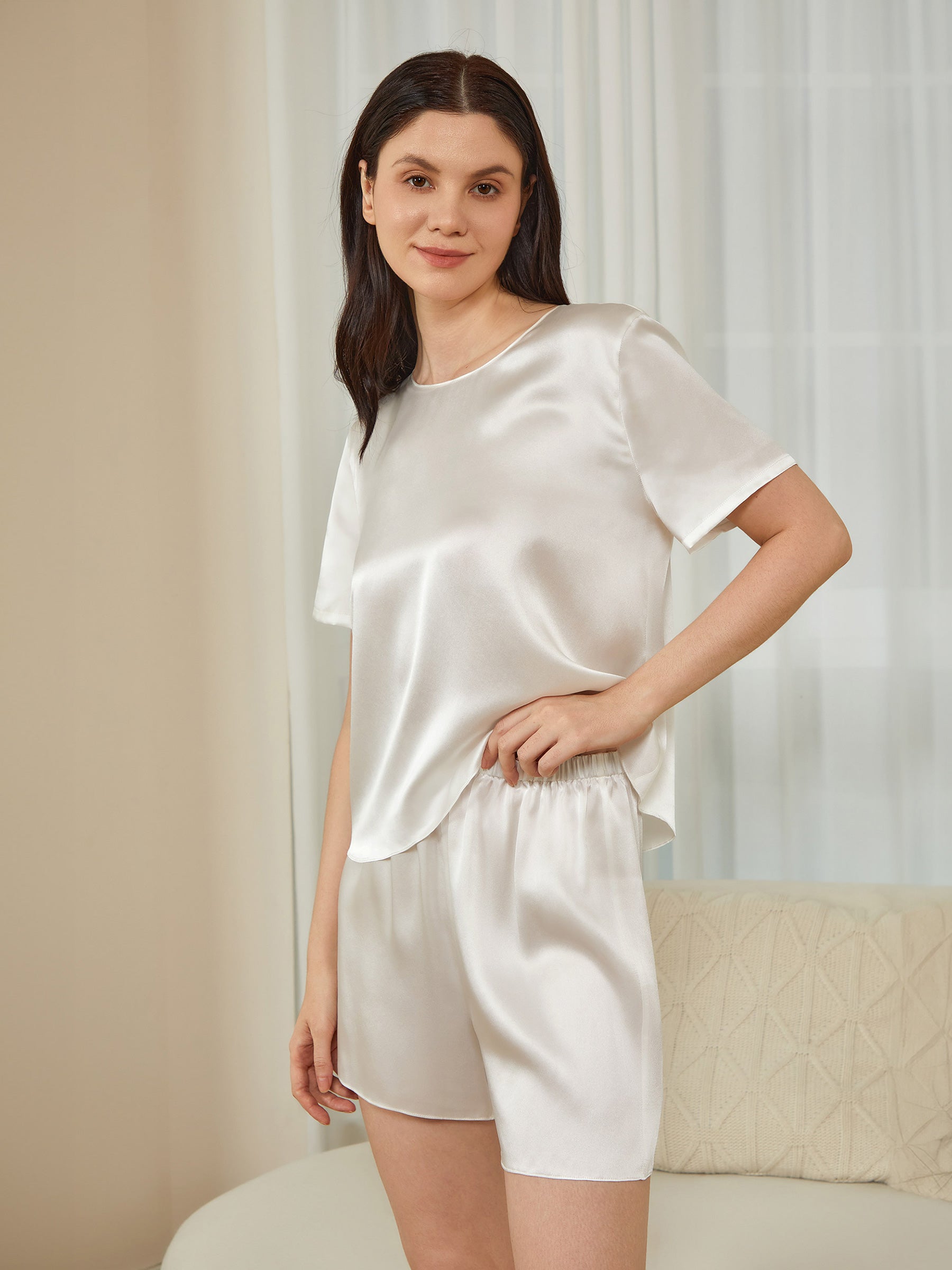 Yves Silk Sleep Pullover for Women - Soft & Breathable Silk Nightgown for Comfortable Sleep & Lounge Wear - Perfect for Bedtime, Relaxing at Home & Travel