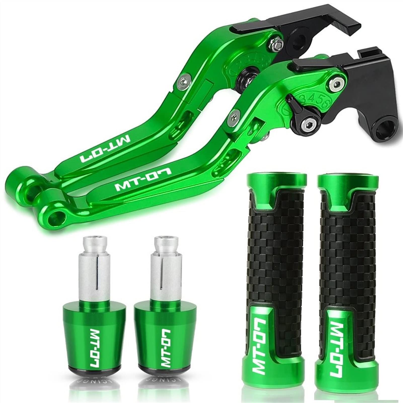CNC Motorcycle Brake & Clutch Lever Set - Compatible with Yamaha MT07 (2014-2021) - Durable Aluminum Alloy Handlebar Grip Ends - Enhanced Control for Street & Track Riding (Color: A)