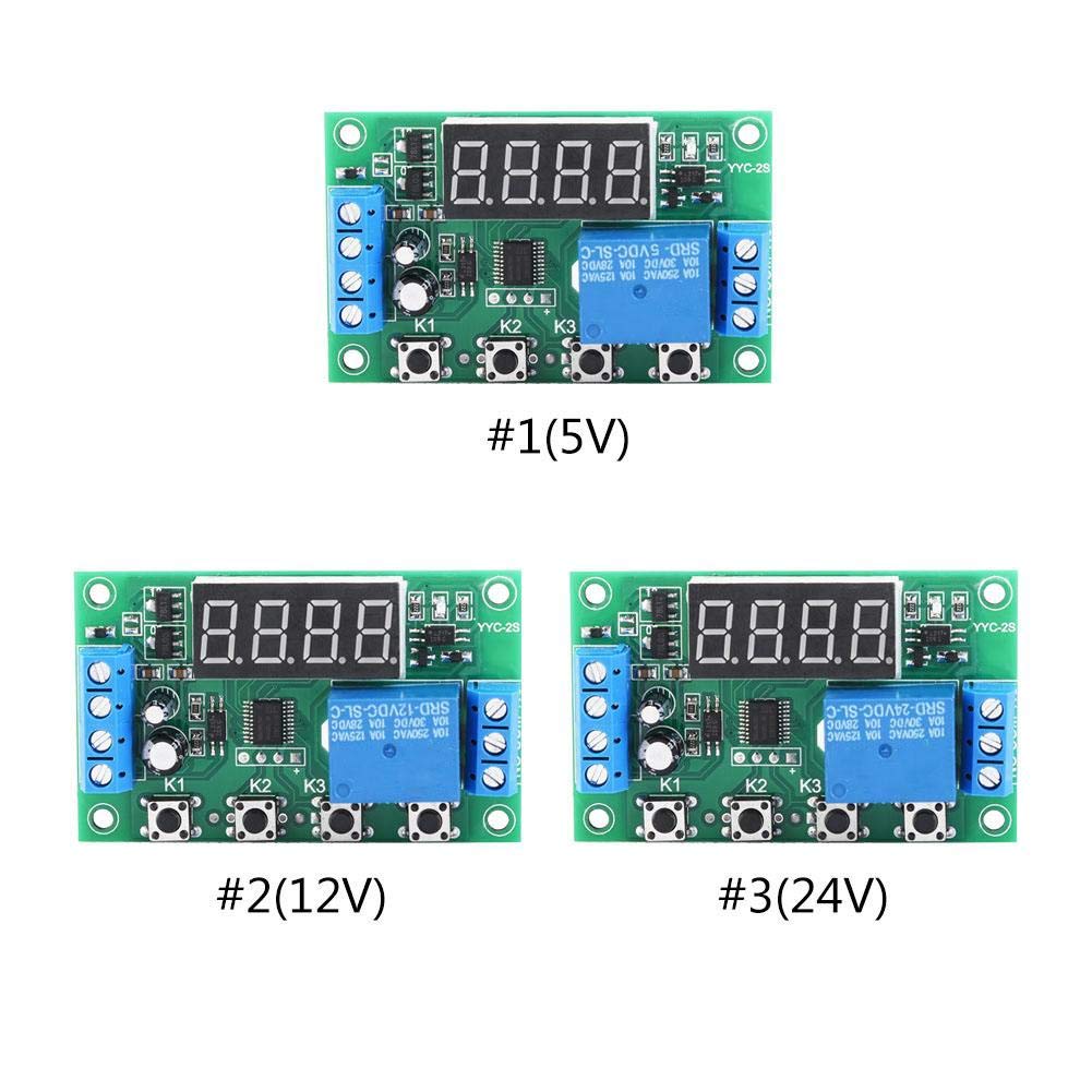 Hilitand 12V LED Display Adjustable Timer Relay Switch Module - Digital Countdown Timer for Home Automation, DIY Projects, and Electrical Control (Green)
