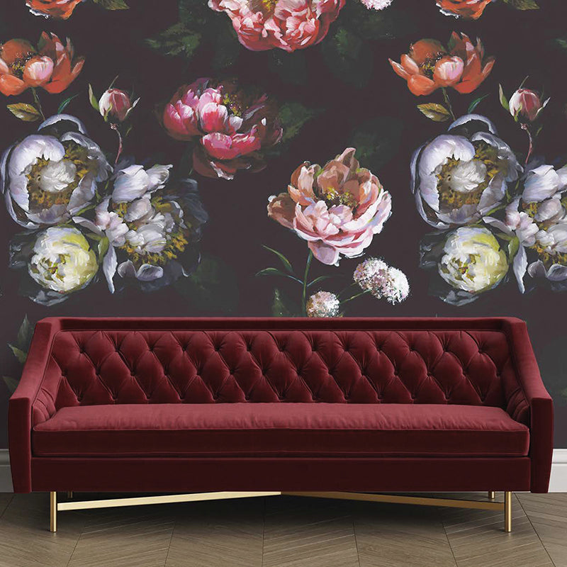 Self-Adhesive Moody Bloom Wall Mural - Floral Peel & Stick Wallpaper for Bedroom, Living Room & Nursery Decor | Easy DIY Home Renovation