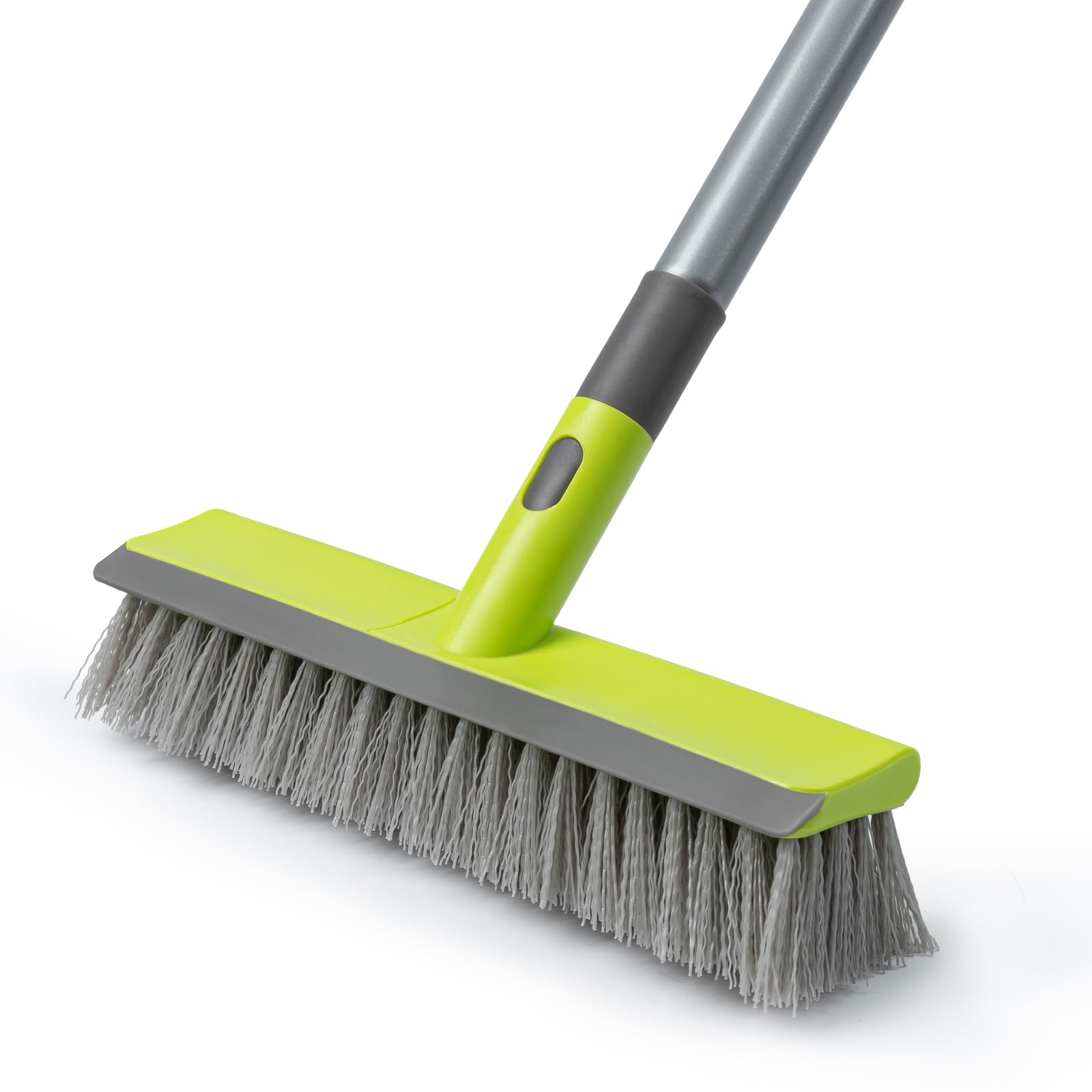 2-in-1 Floor Scrub Brush with Stiff Bristles & Scraper - Heavy Duty Deck Brush for Concrete, Patio, Garage, Tile, Kitchen & Bathroom Cleaning - 57