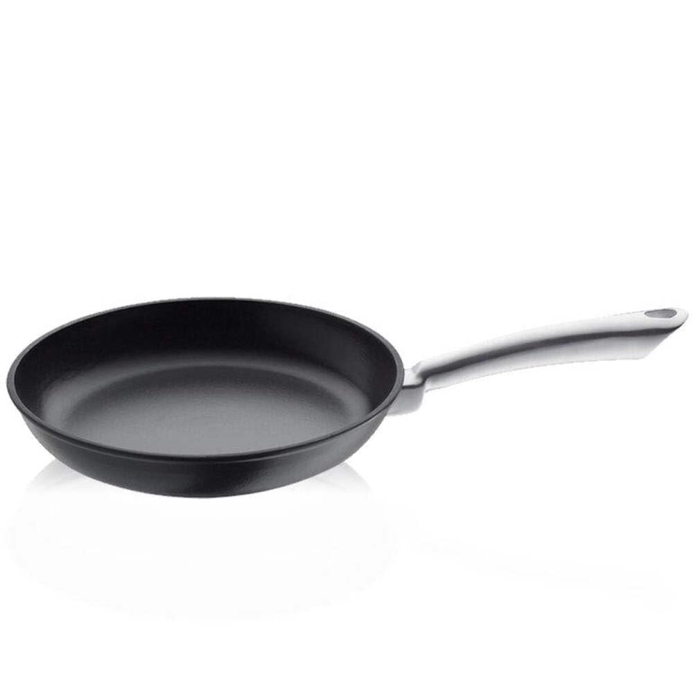 Premium 28cm Black Cast Iron Frying Pan - 28 x 28 x 4.5 cm Heavy Duty Skillet for Searing, Baking & Stovetop Cooking - Perfect for Steak, Eggs, Pancakes & Camping