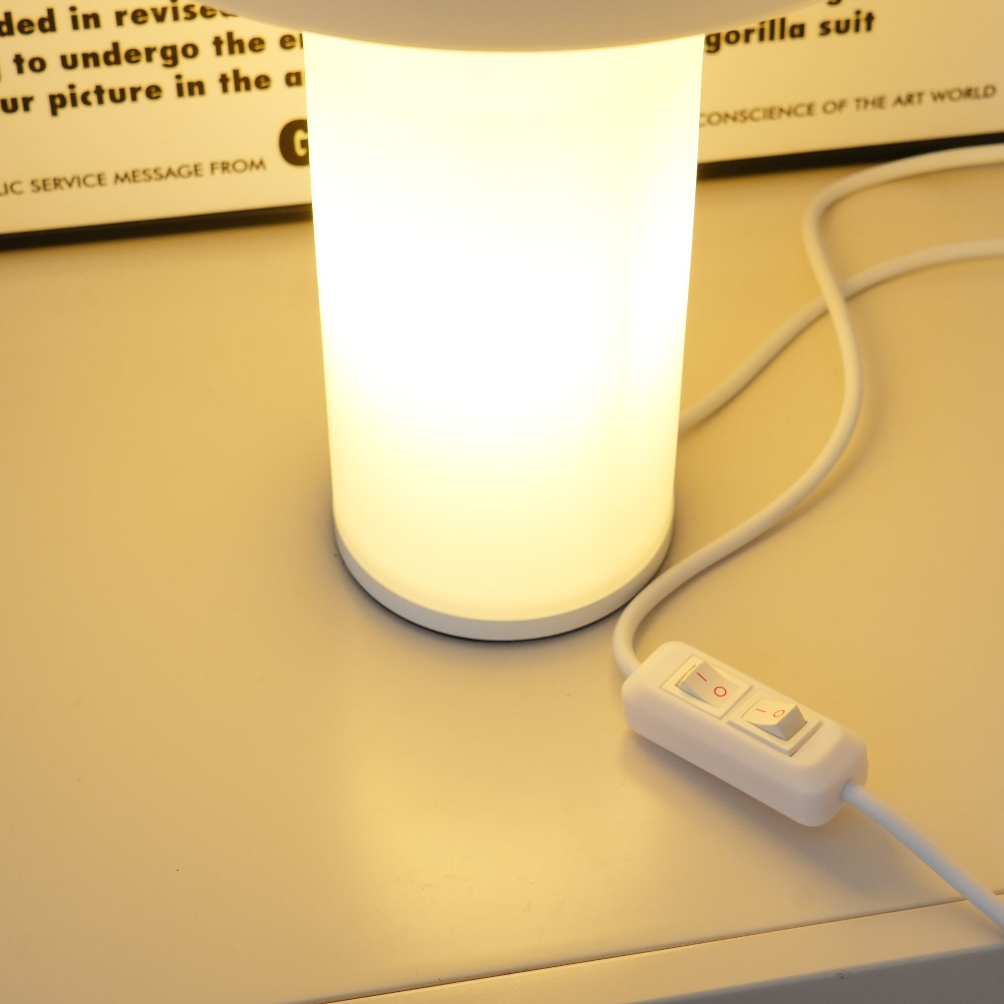 Atollo Glass Table Lamp - Modern Minimalist LED Desk Light for Living Room, Bedroom & Office Decor