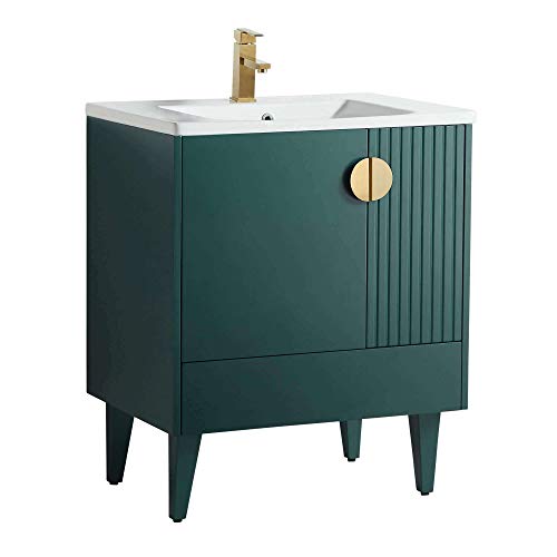 Green - Satin Brass Handles